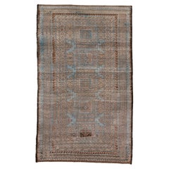 Antique Belouch Rug in Soft Blue and Taupe