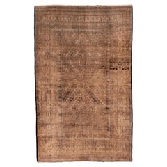 Antique Belouch Rug with Exceptional Allover Faded Patina in Warm Earth Tones