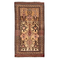 Antique Belouch Rug with Intricate Tribal Motifs in Warm Ivory Brown 
Soft Rose