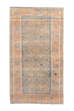 Antique Belouch Rug with Royal Blue Field and A Rust Border