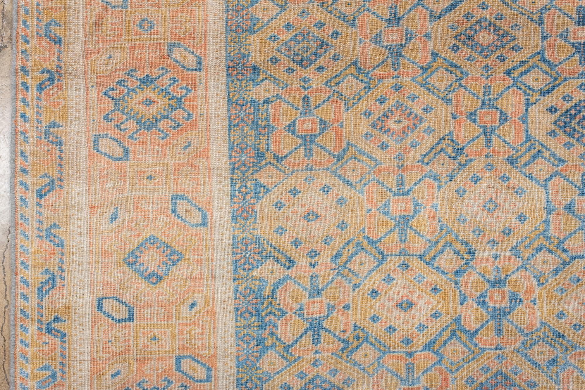 Antiker Belouch-Teppich mit königsblauem Feld und rostfarbener Bordüre im Zustand „Gut“ im Angebot in New York, NY