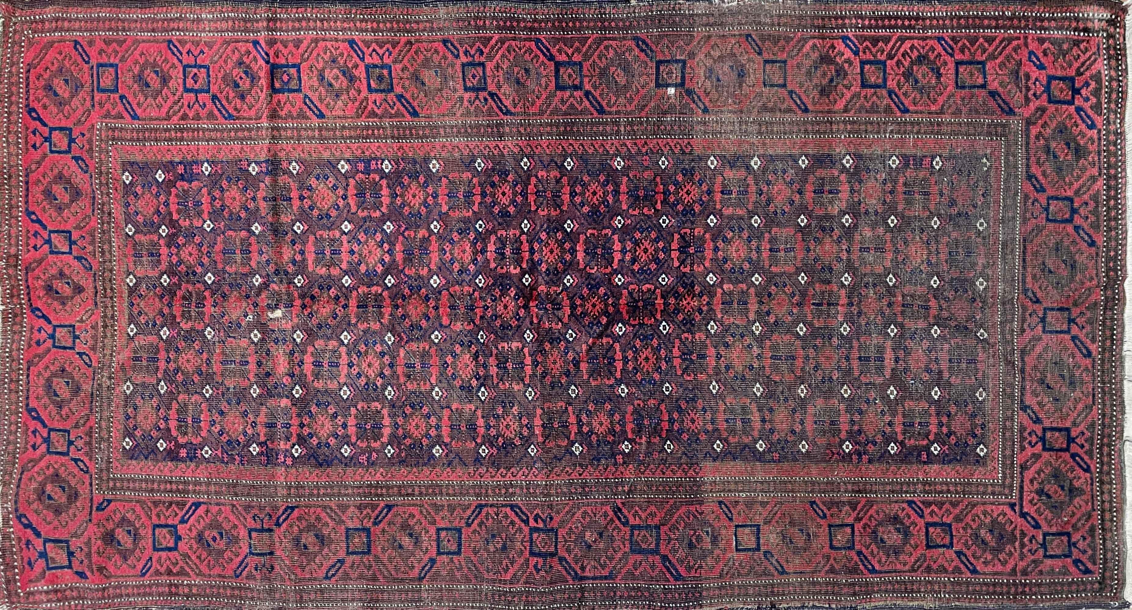 Antiker Belouch Turkoman Teppich, c-1900, AS IS (Stammeskunst) im Angebot