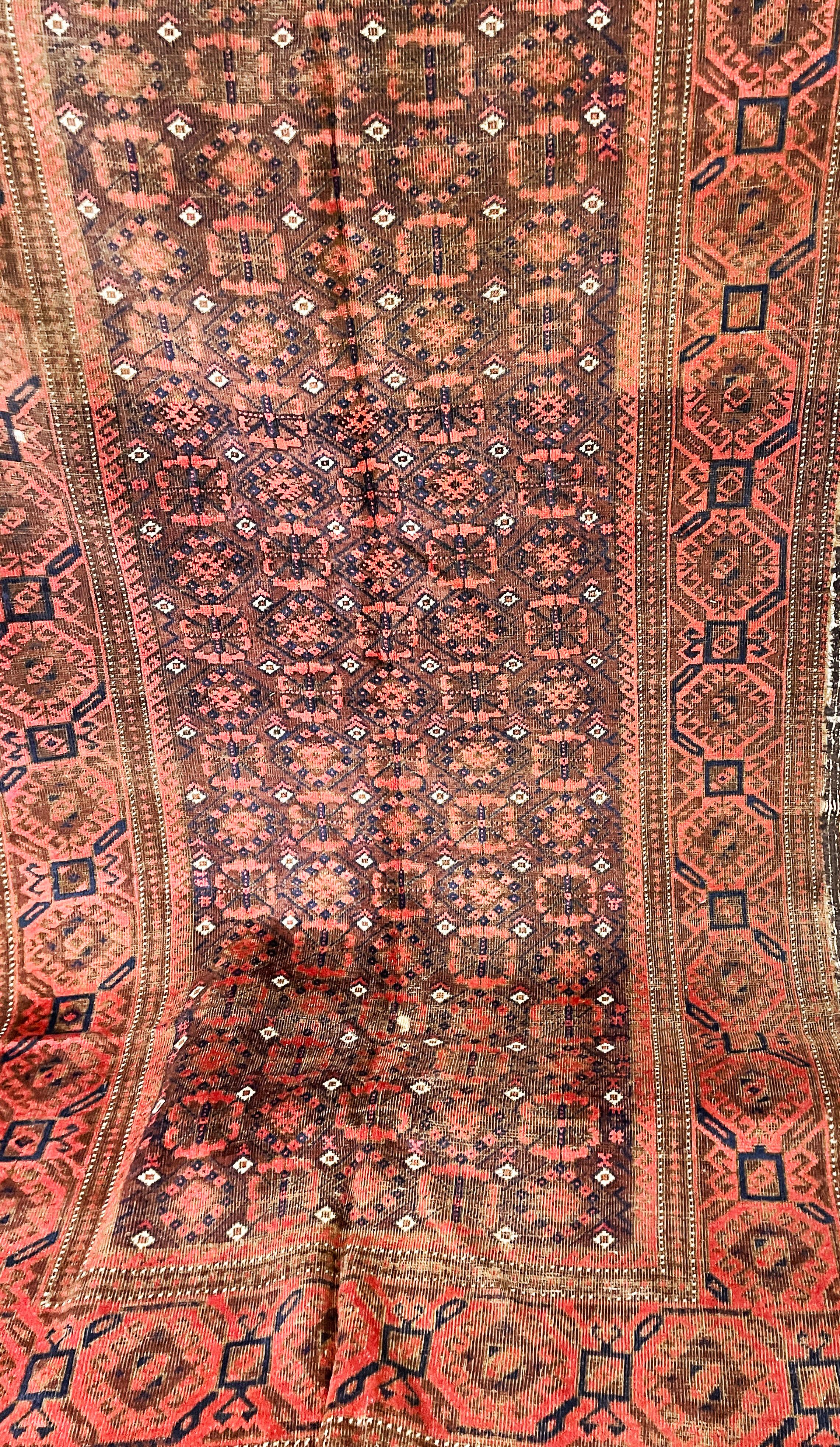 Central Asian Antique Belouch Turkoman Rug, c-1900's, AS IS For Sale