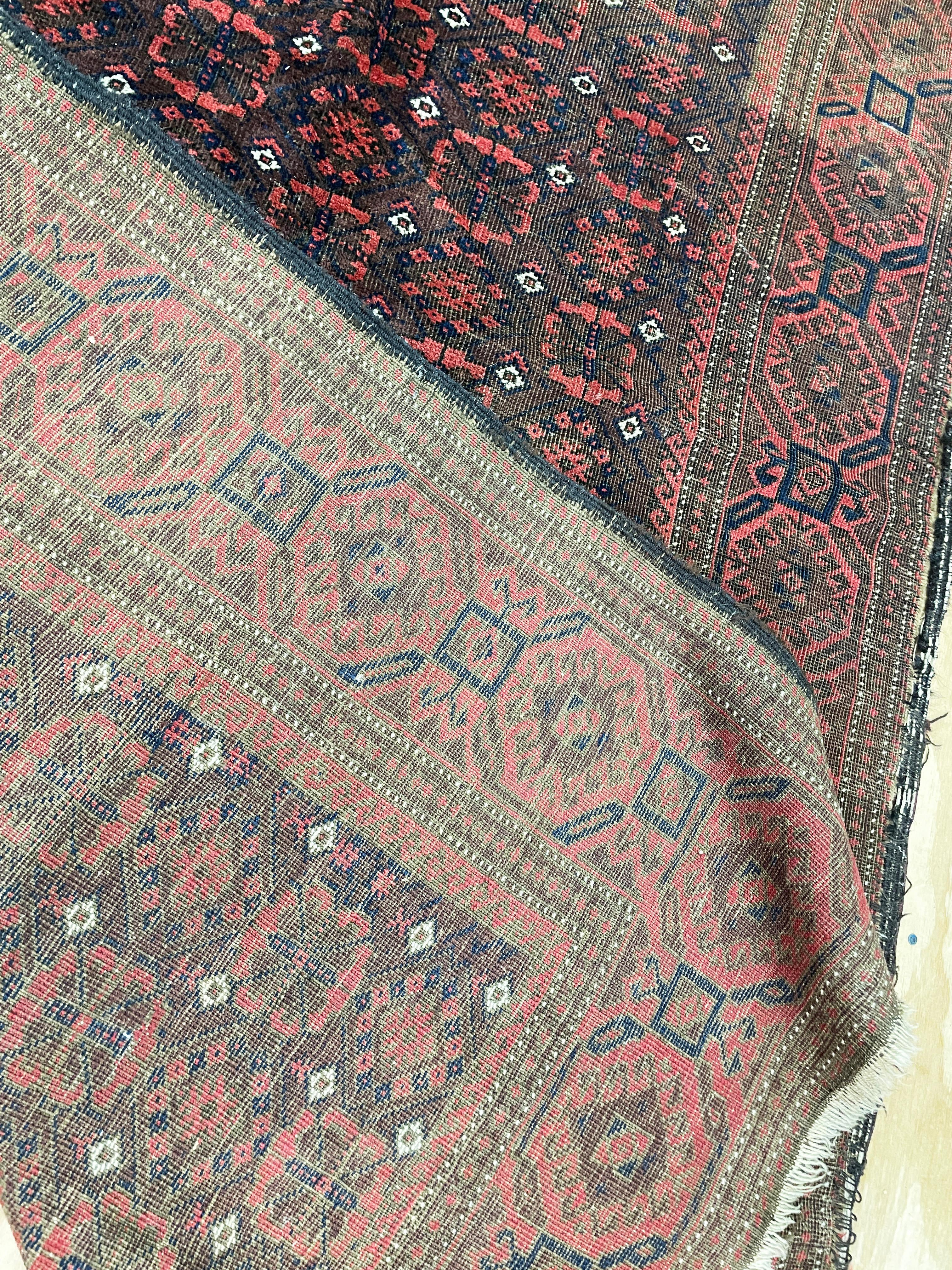 Antique Belouch Turkoman Rug, c-1900's, AS IS In Good Condition For Sale In Evanston, IL