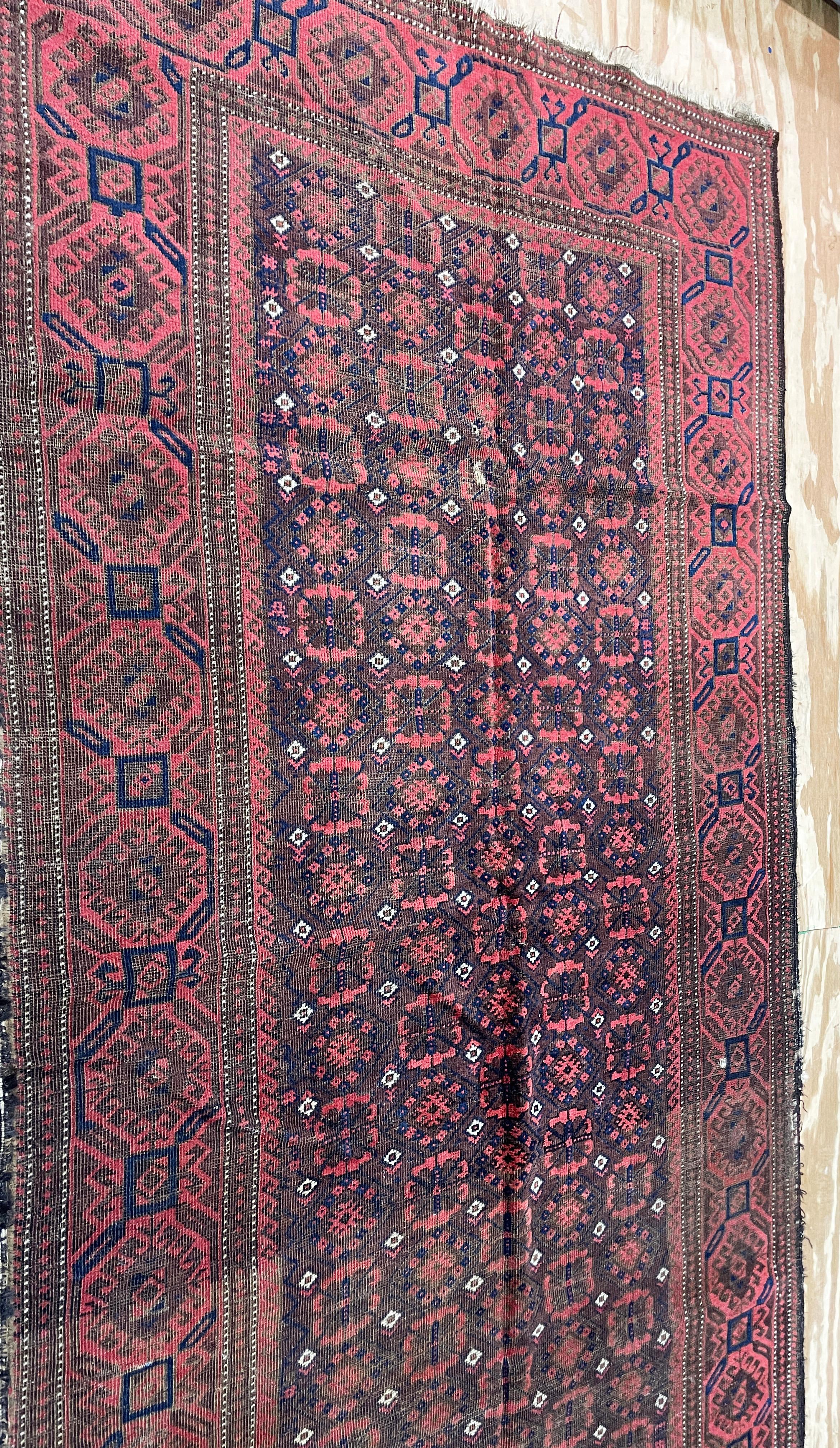 Antiker Belouch Turkoman Teppich, c-1900, AS IS im Angebot 1