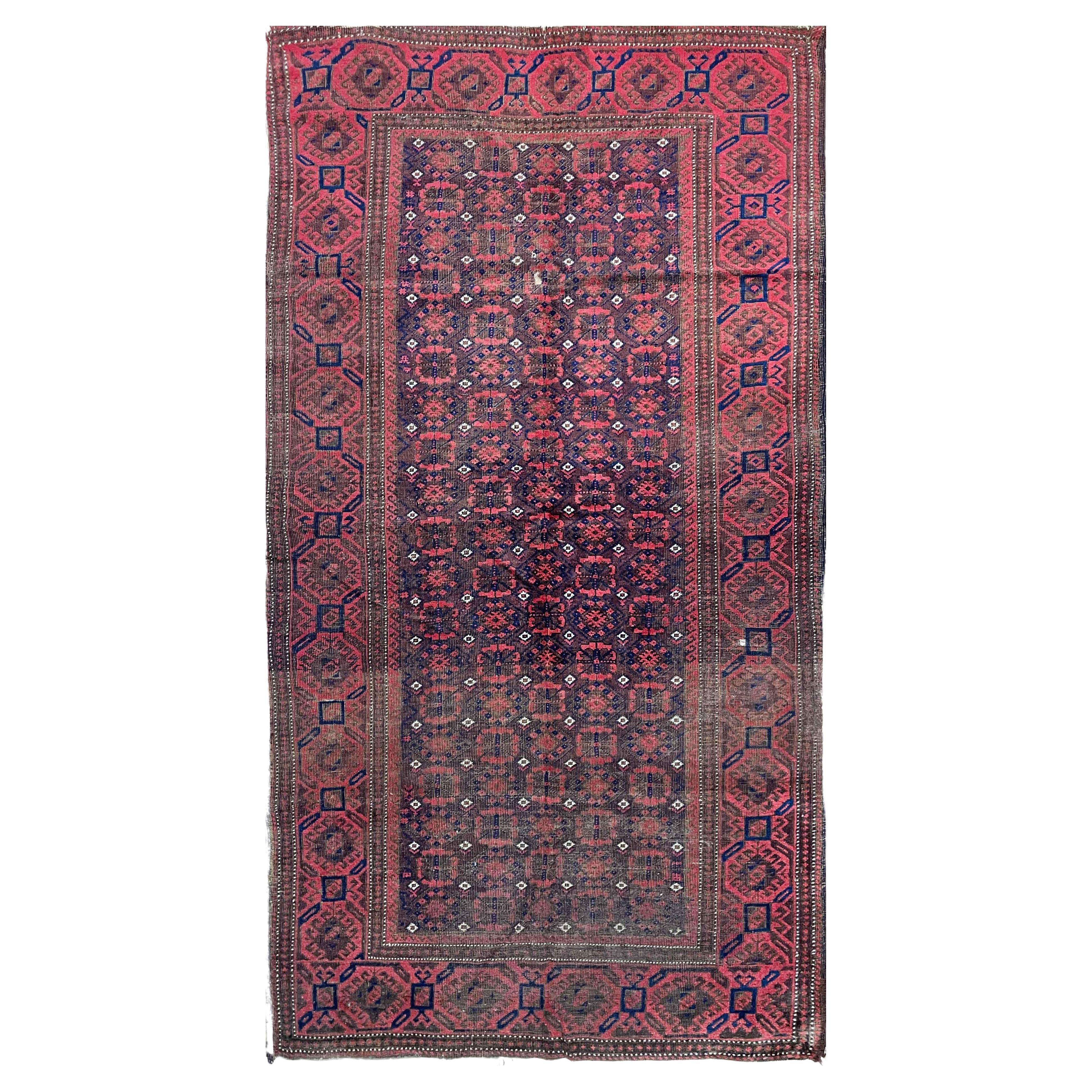 Antiker Belouch Turkoman Teppich, c-1900, AS IS