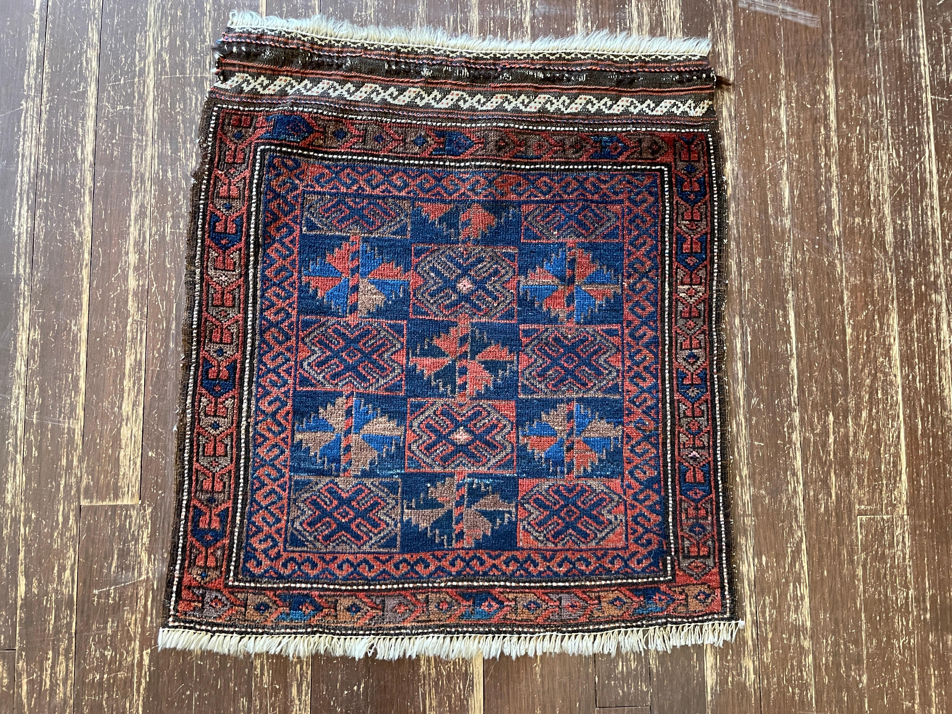The Baluchi people where a tribe of nomads that migrated from region near the Caspian sea to the area of southern Soviet central Asia, Afghanistan Khorasan province of Iran and Pakistan and they speak Persian Farsi language. Their rugs display color