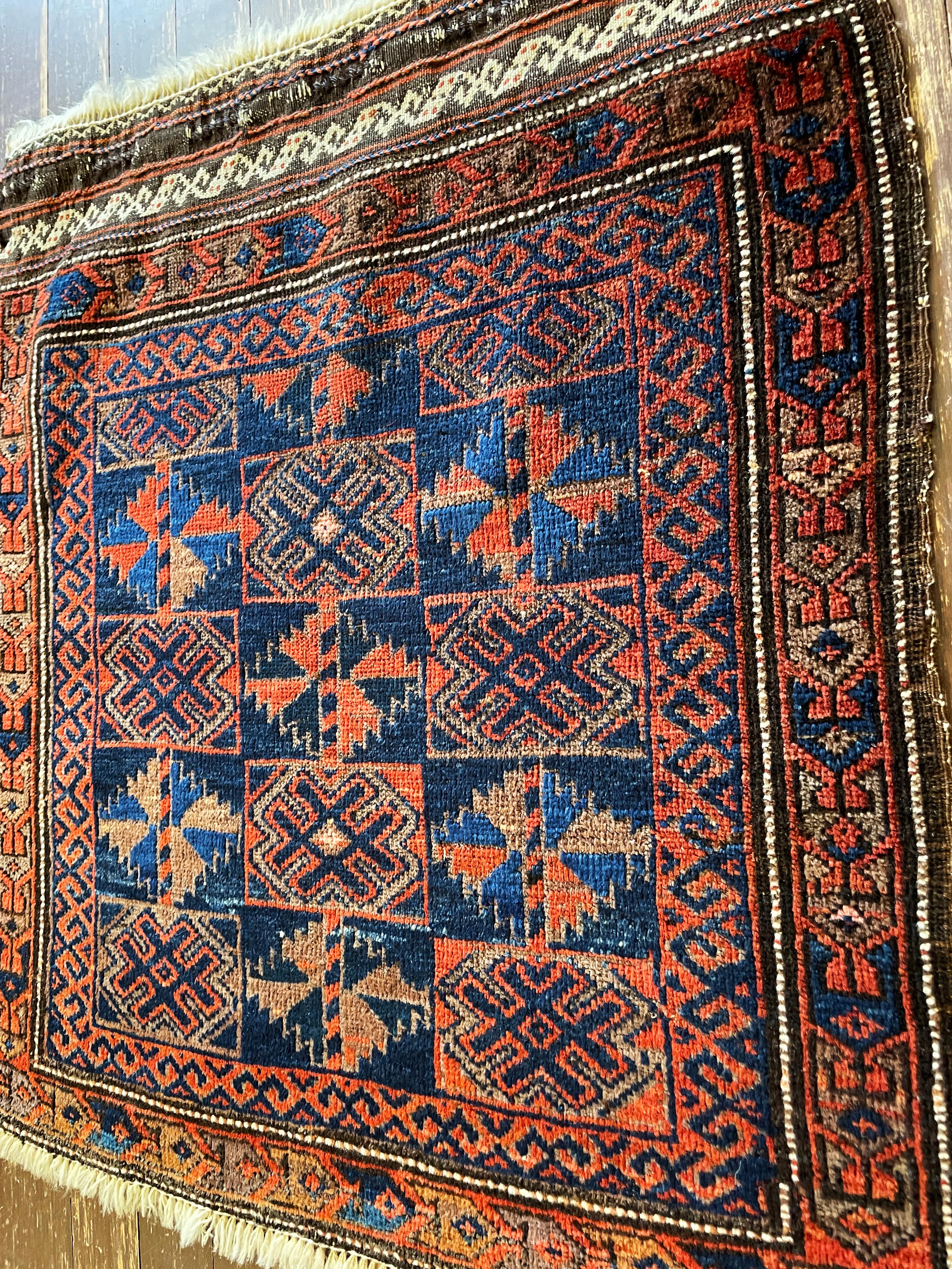 Hand-Knotted Antique Belouch Turkoman Rug, Fine For Sale