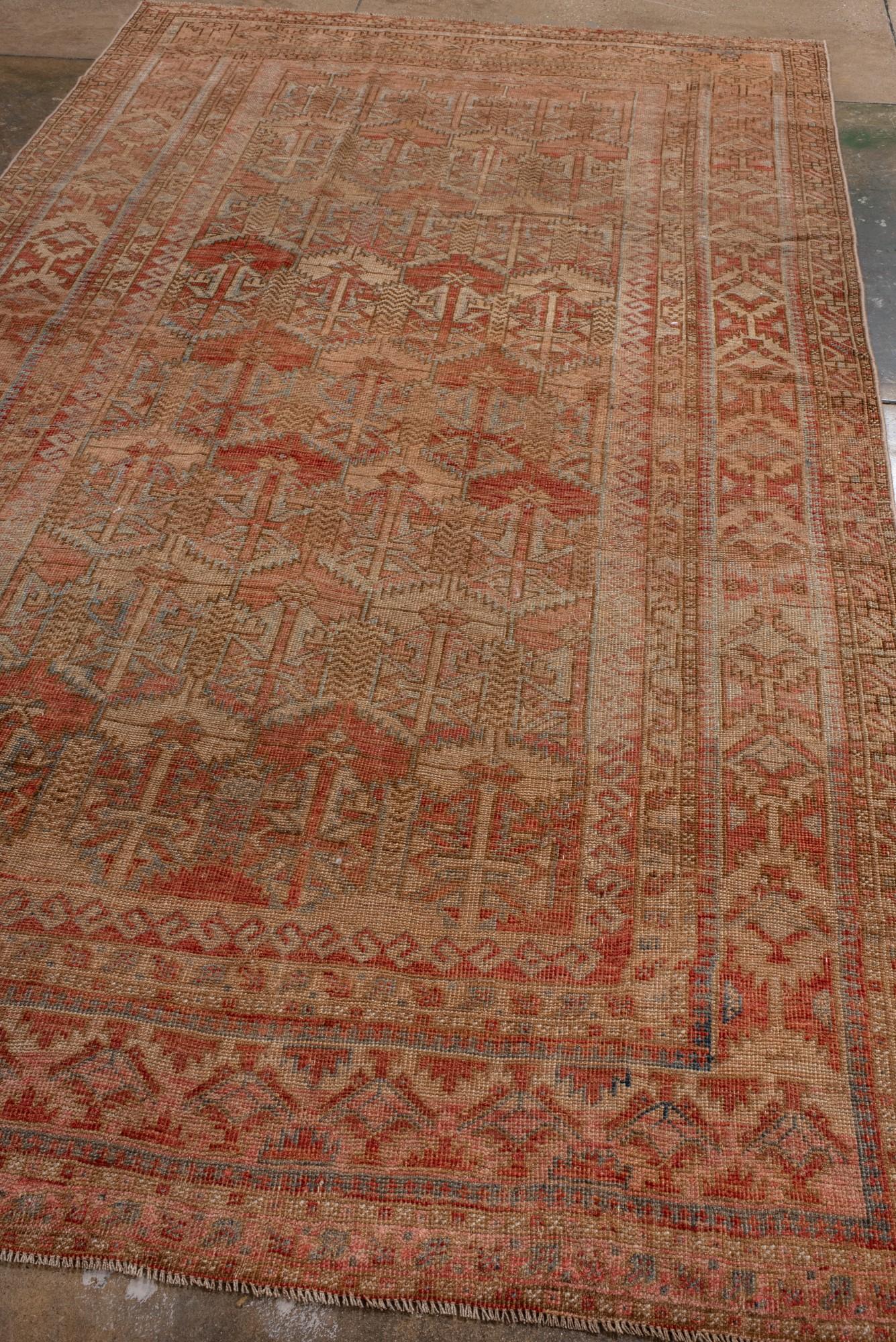 Perse Belouch antique avec champ rouge Brown avec design floral Ashik en vente