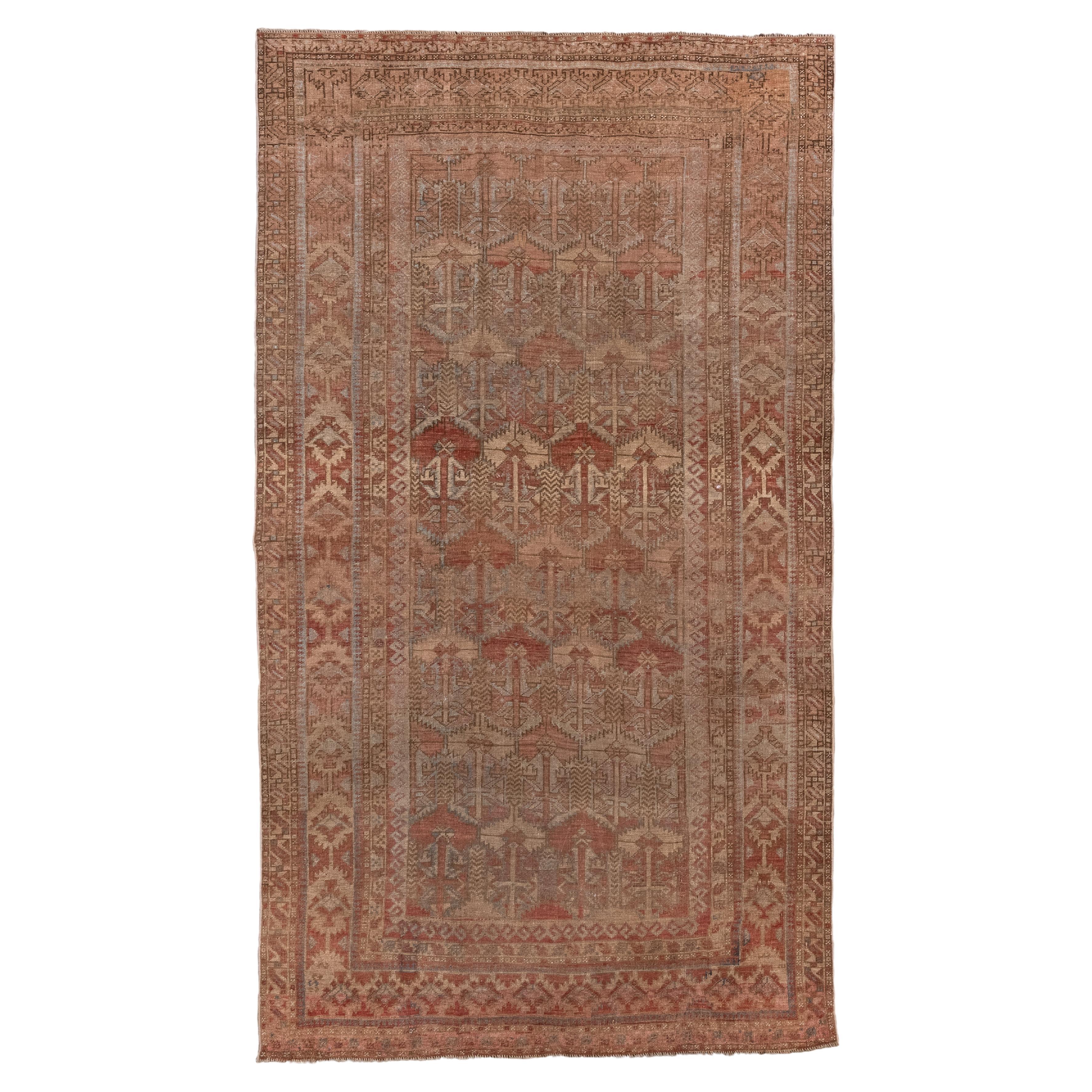 Belouch antique avec champ rouge Brown avec design floral Ashik en vente