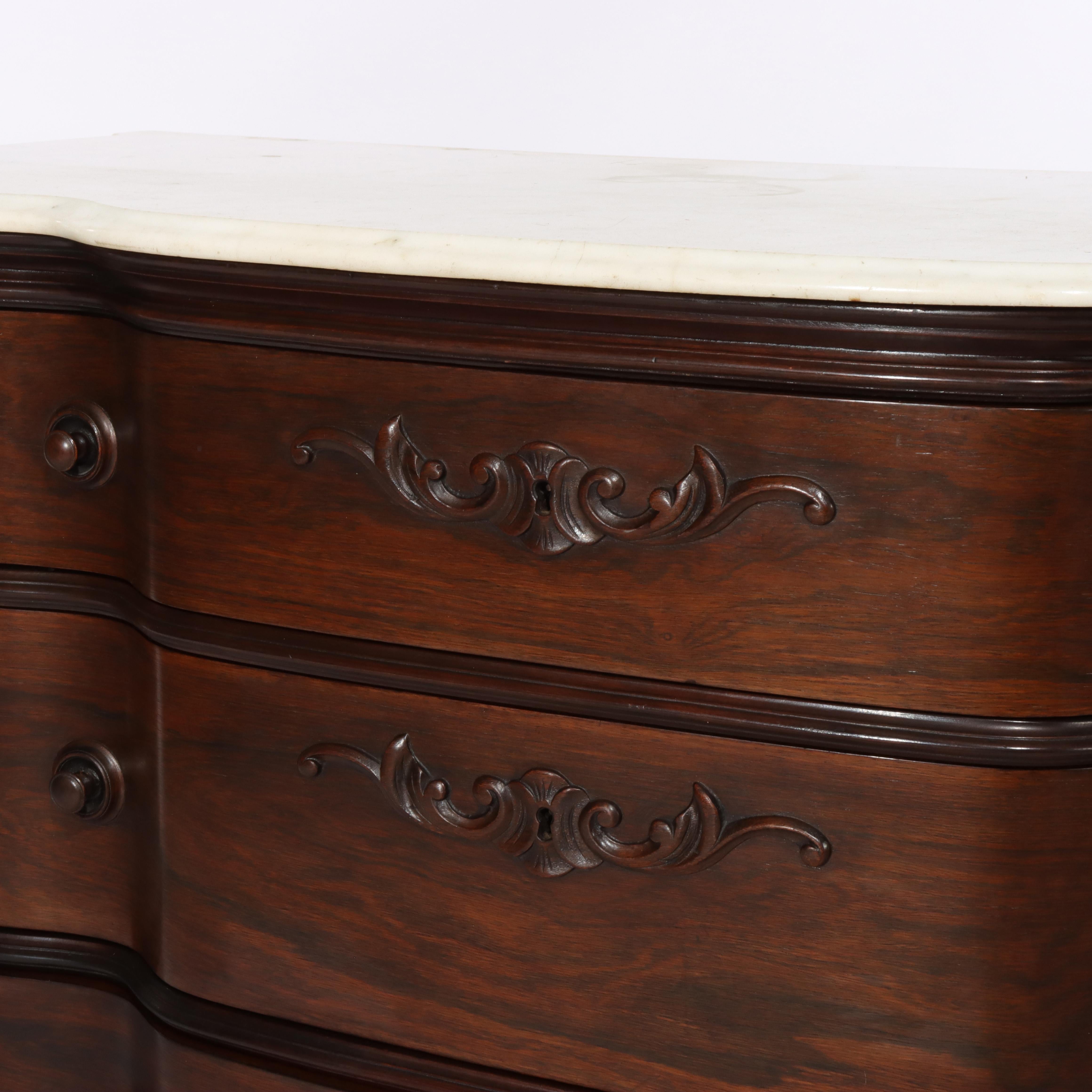 Antike Belter Schule Palisander 4-Schublade Marmor oben Kommode c1860 (19. Jahrhundert) im Angebot