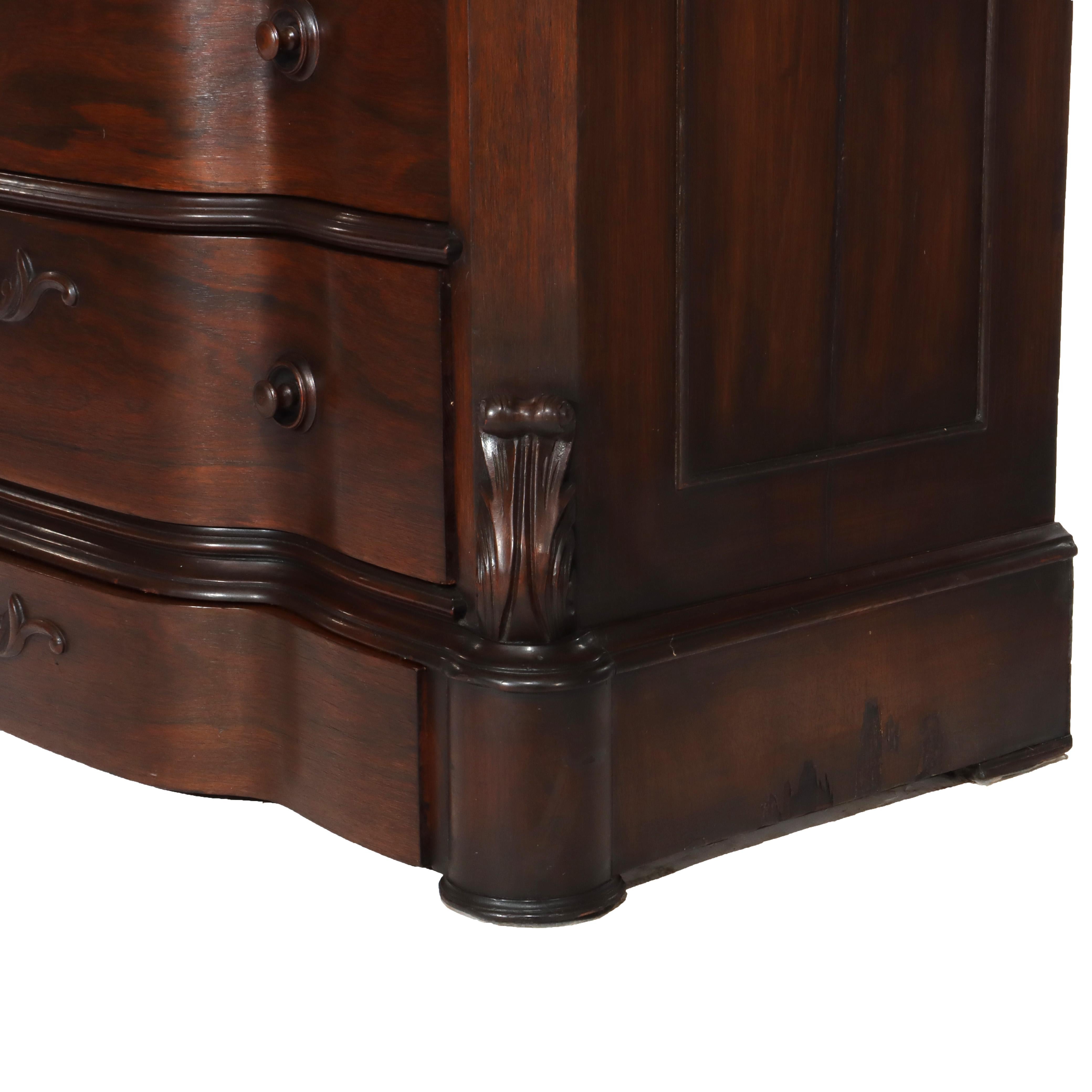 Antike Belter Schule Palisander 4-Schublade Marmor oben Kommode c1860 (Rosenholz) im Angebot