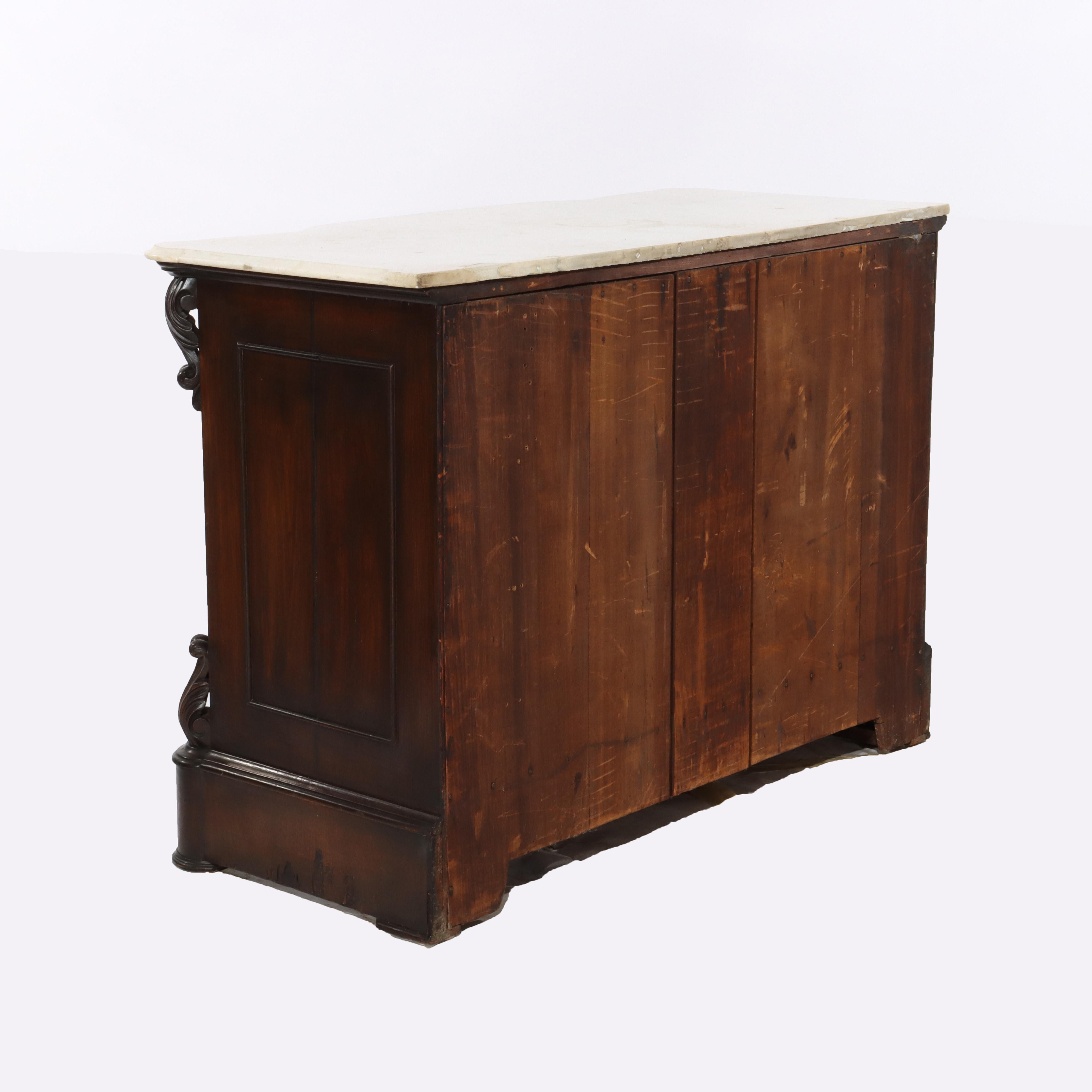 Antike Belter Schule Palisander 4-Schublade Marmor oben Kommode c1860 im Angebot 4