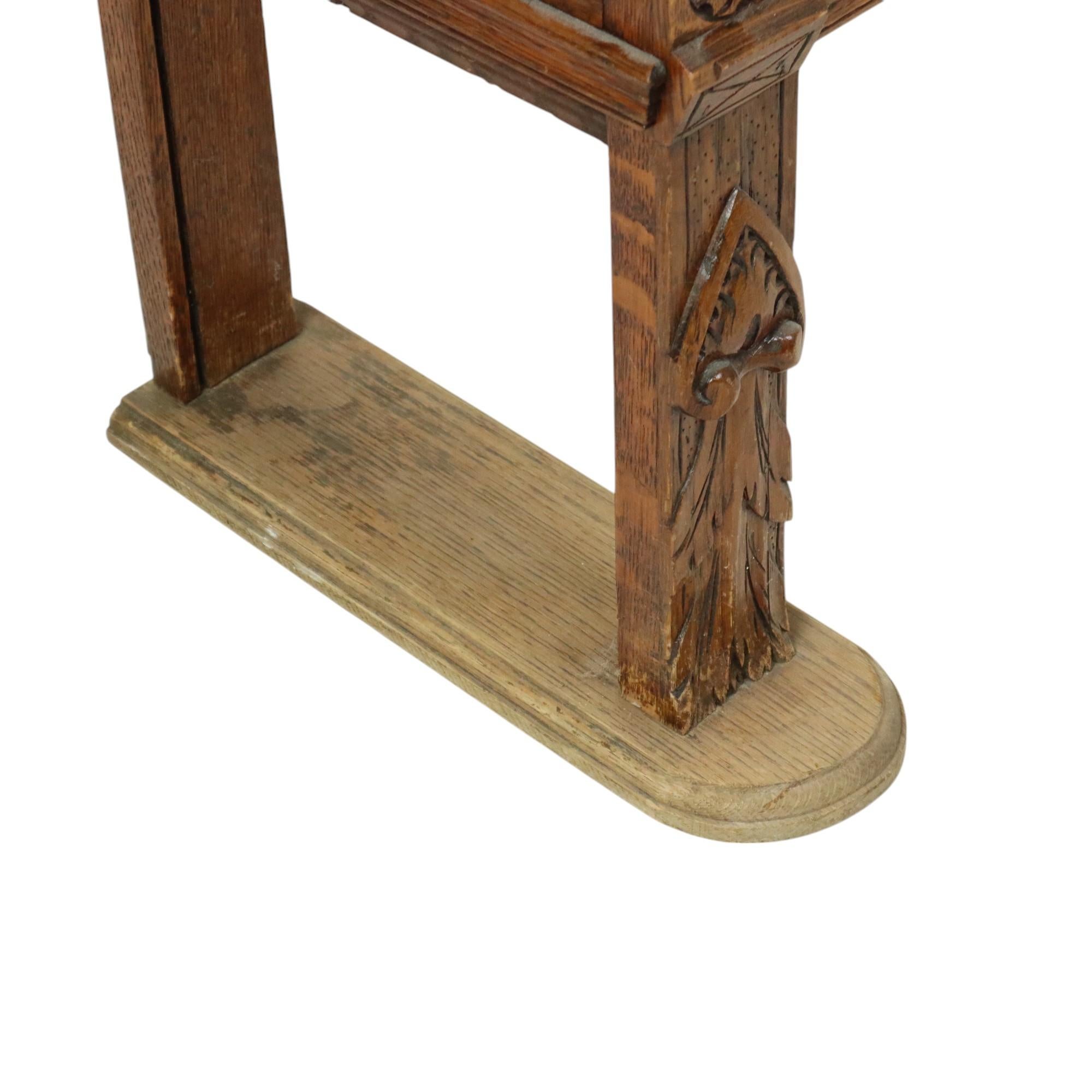 Antique Bench Carved Oak Church Renaissance Revival For Sale 3