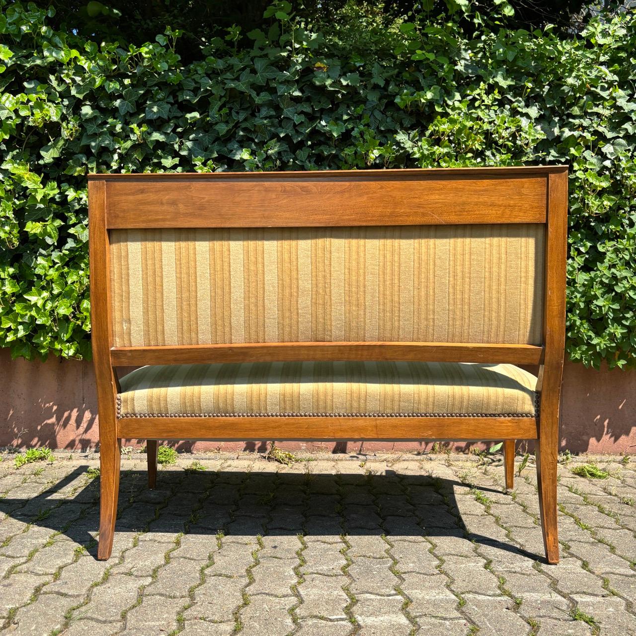 Antique bench  classicism  walnut  two-seater For Sale 5