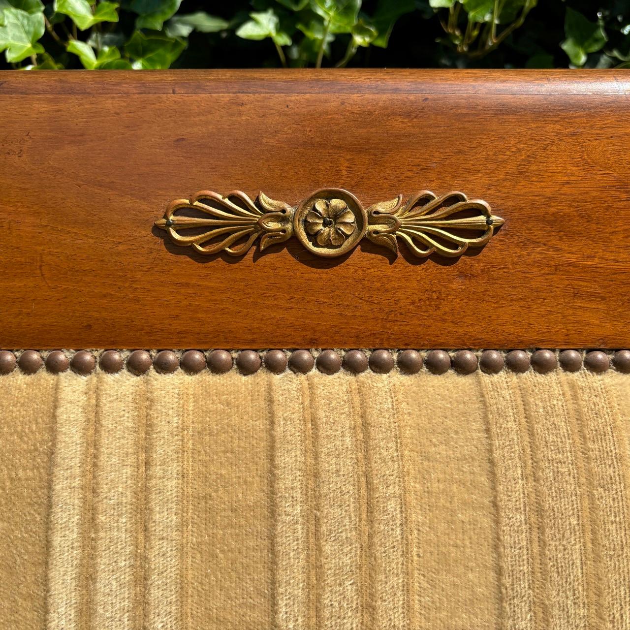 Antique bench  classicism  walnut  two-seater For Sale 1