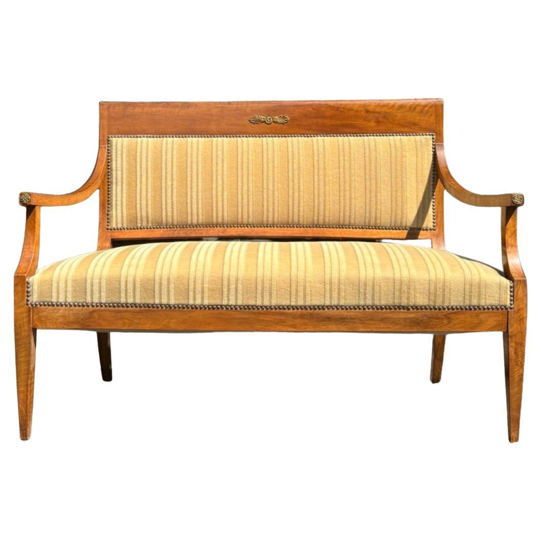 Antique bench  classicism  walnut  two-seater