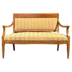 Banc antique  Classicisme  noyer  biplace