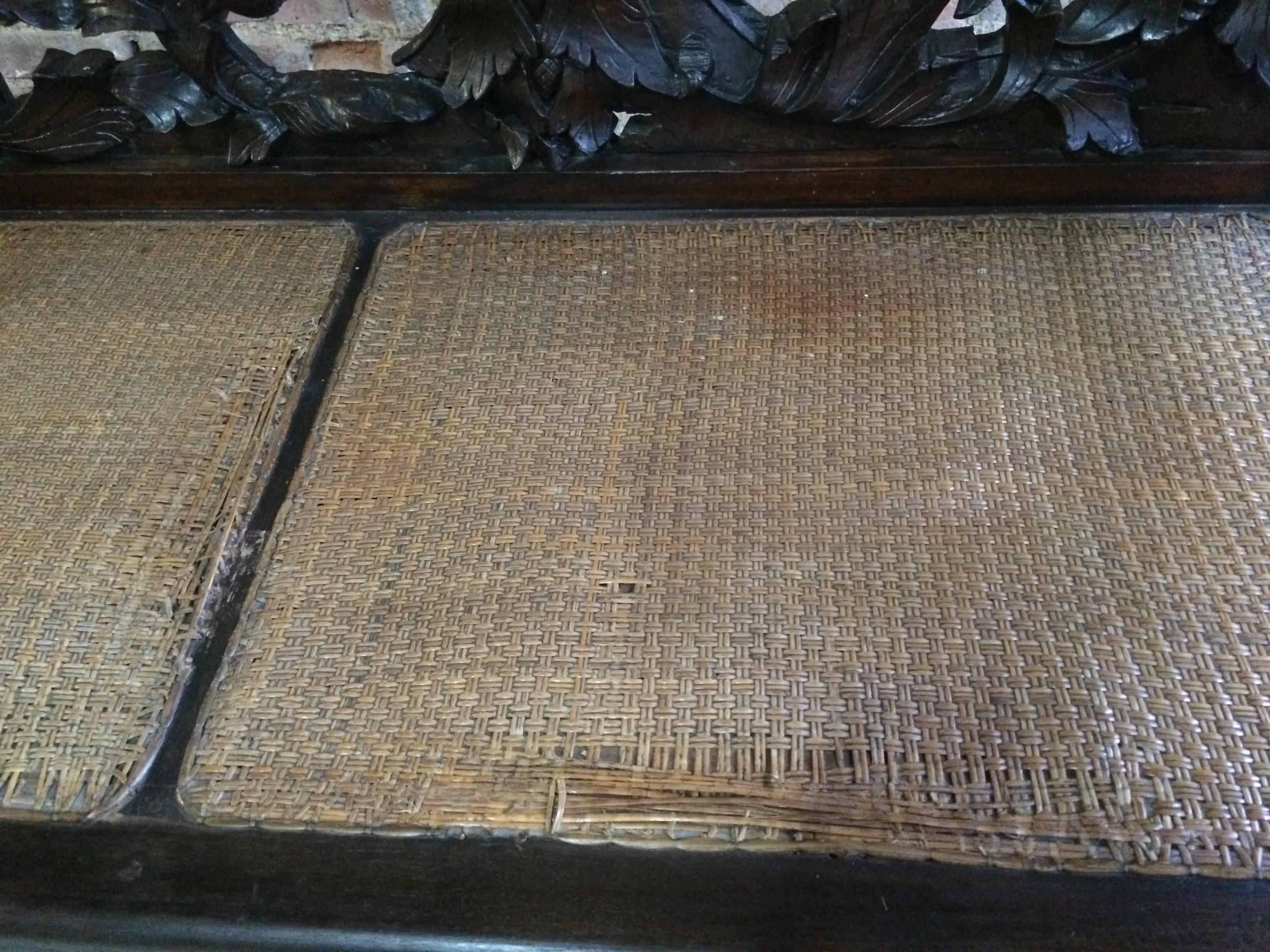 Antique Bench Hall Seat Heavily Carved 20th Century 1900s Oriental Chinese In Good Condition In Longdon, Tewkesbury
