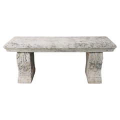 Antique bench of french limestone, 19th century