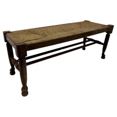 Antique Bench or Stool with Rush Seat