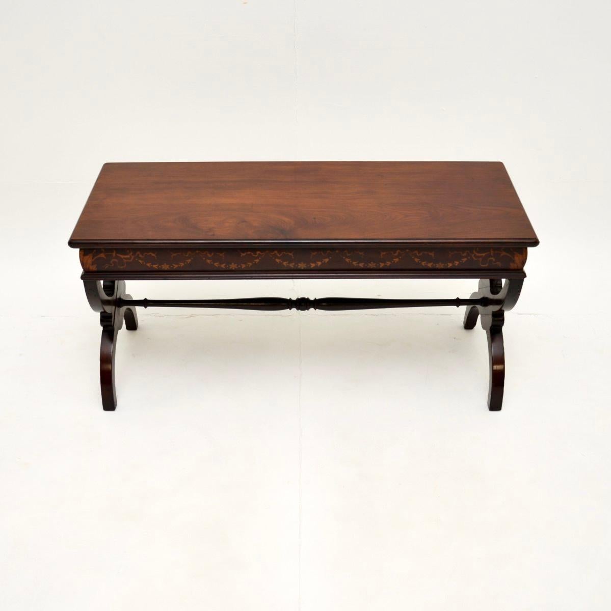 Regency Antique Bench / Stool / Coffee Table For Sale