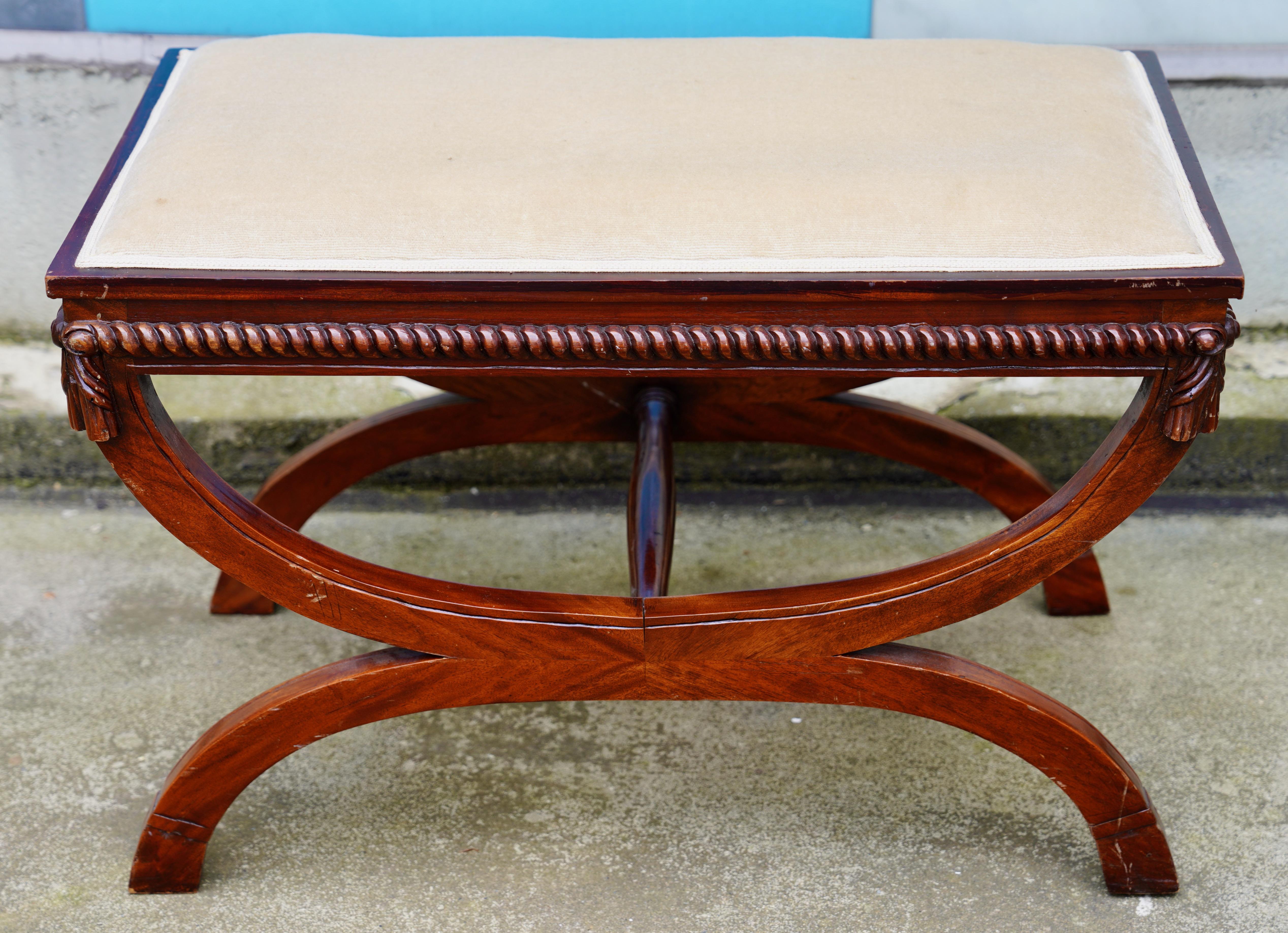 Banc ancien, tabouret, Angleterre, Revival Régence, Chippendale, Victorien, Empire État moyen - En vente à Berlin, DE