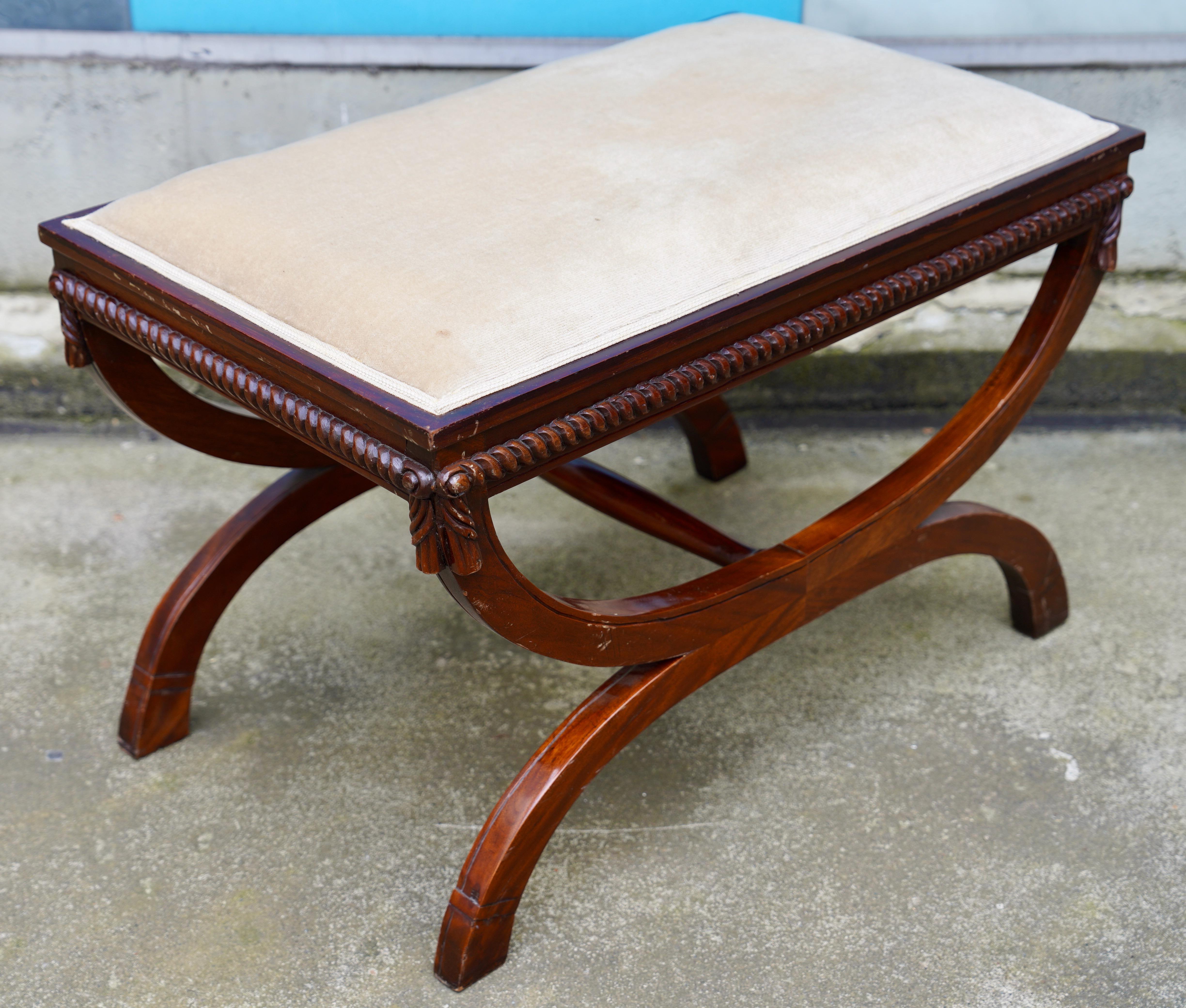 Banc ancien, tabouret, Angleterre, Revival Régence, Chippendale, Victorien, Empire en vente 1