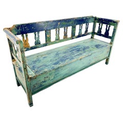 Banc Antique avec A Space et belle Patina d'origine