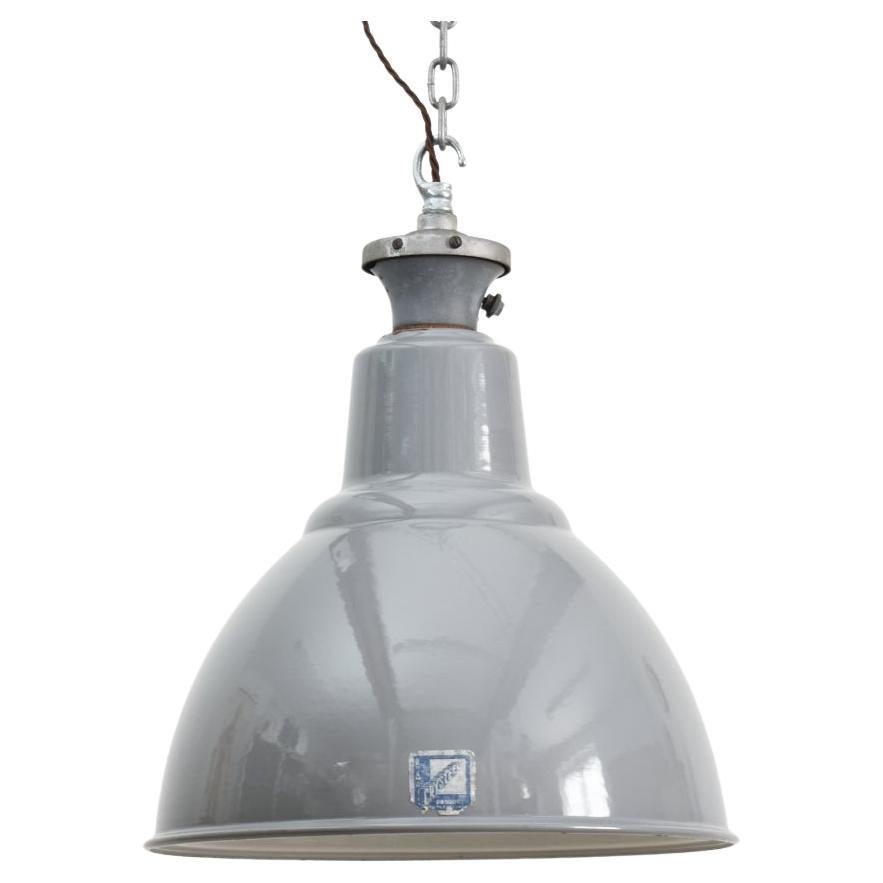 Antique Benjamin Grey Dome Industrial Pendant Light