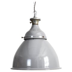Antique Benjamin Grey Dome Industrial Pendant Light