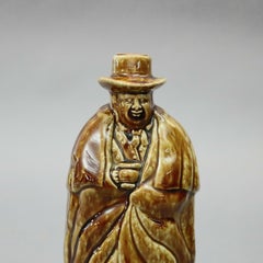 Antike Bennington Töpferei Figural Kutscher Flask in Rockingham Glasur um 1849