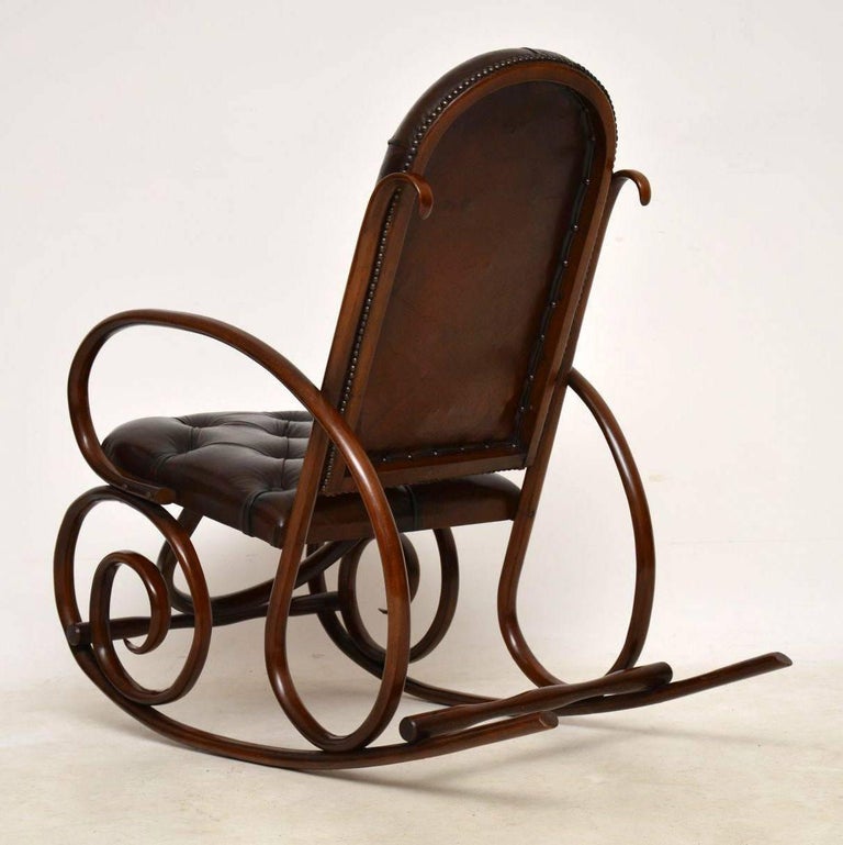 Antique Bentwood and Leather Rocking Chair by at 1stDibs