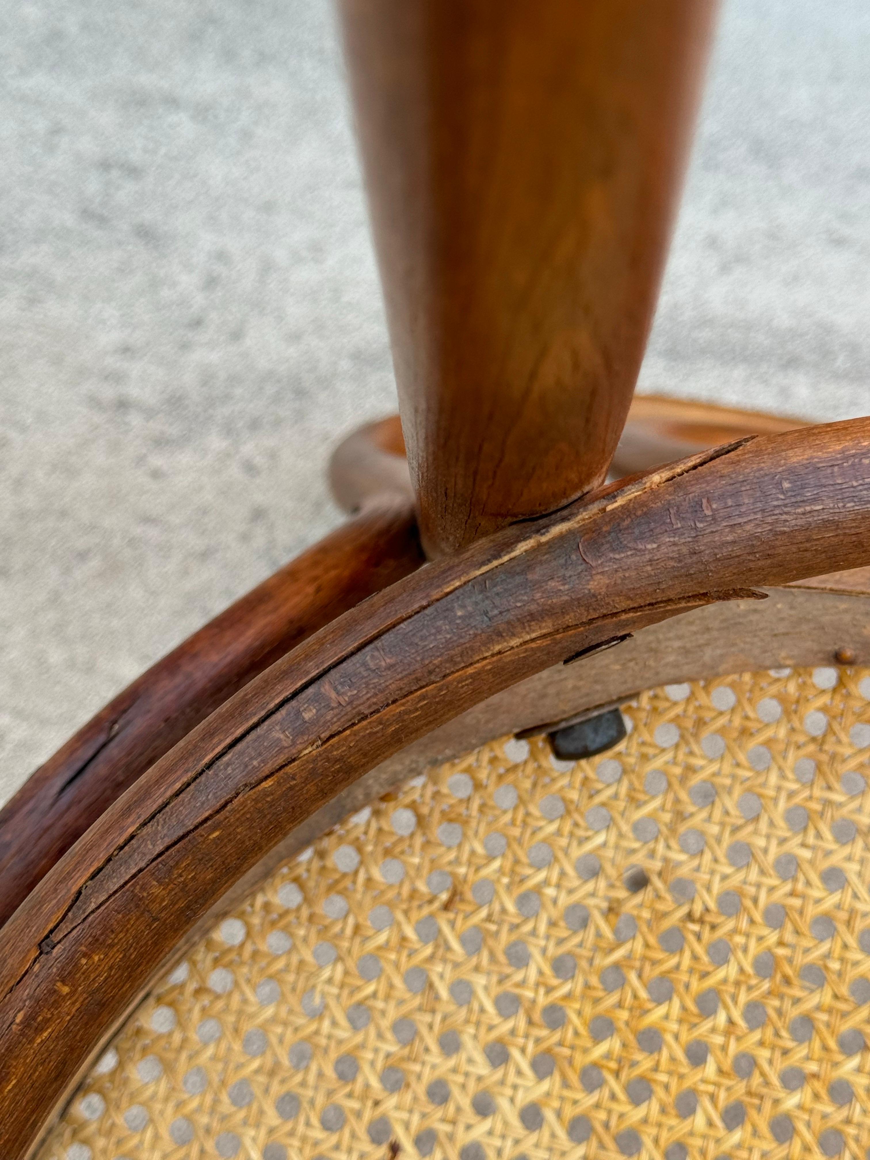 Antique Bentwood and Cane Thonet Bistro Side Chair, Made In Austria 9