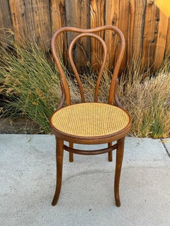 Antique Bentwood and Cane Thonet Bistro Side Chair, Made In Austria