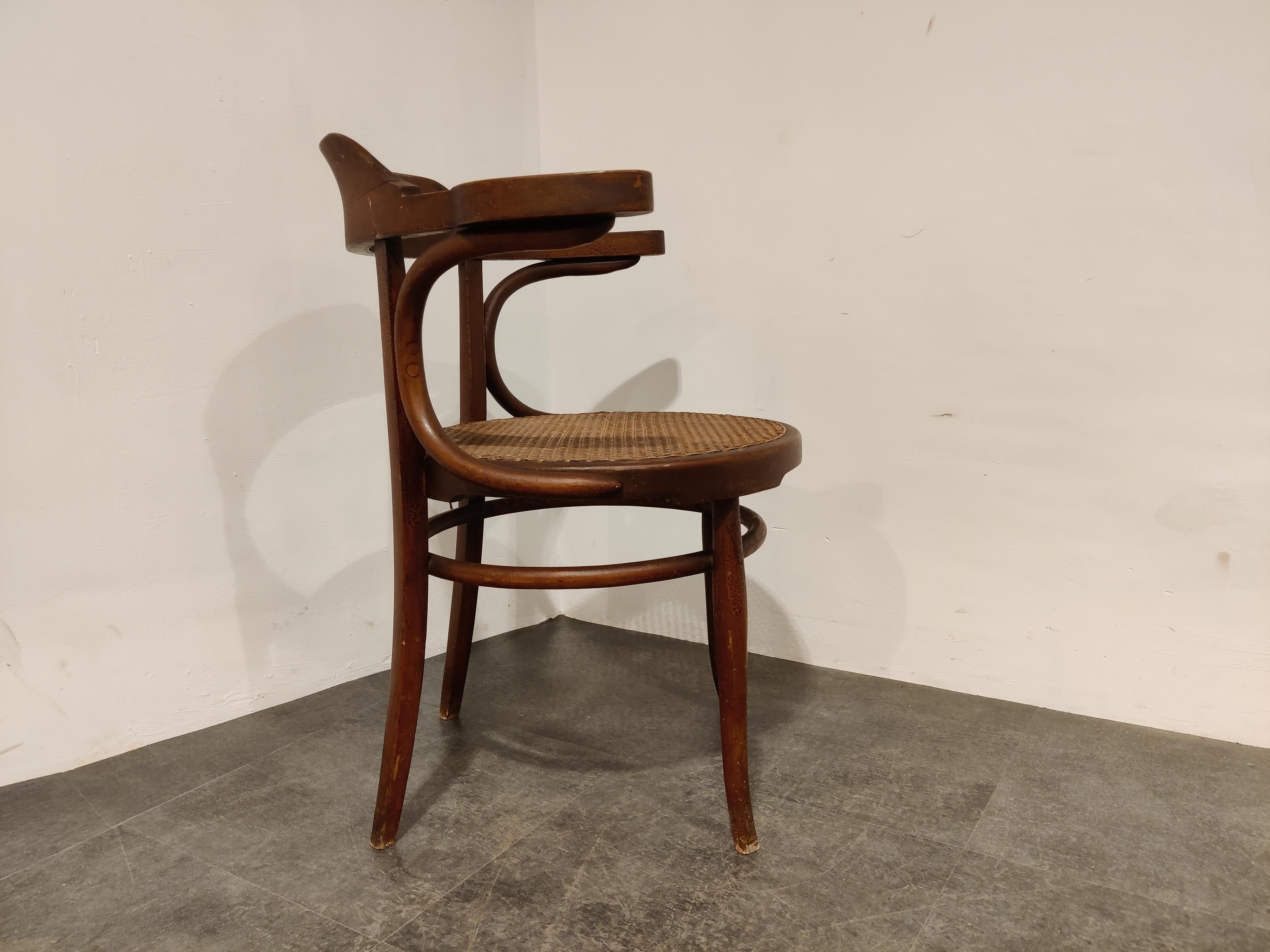 Art Nouveau Antique Bentwood Armchair or Bistro Chair, 1950s For Sale