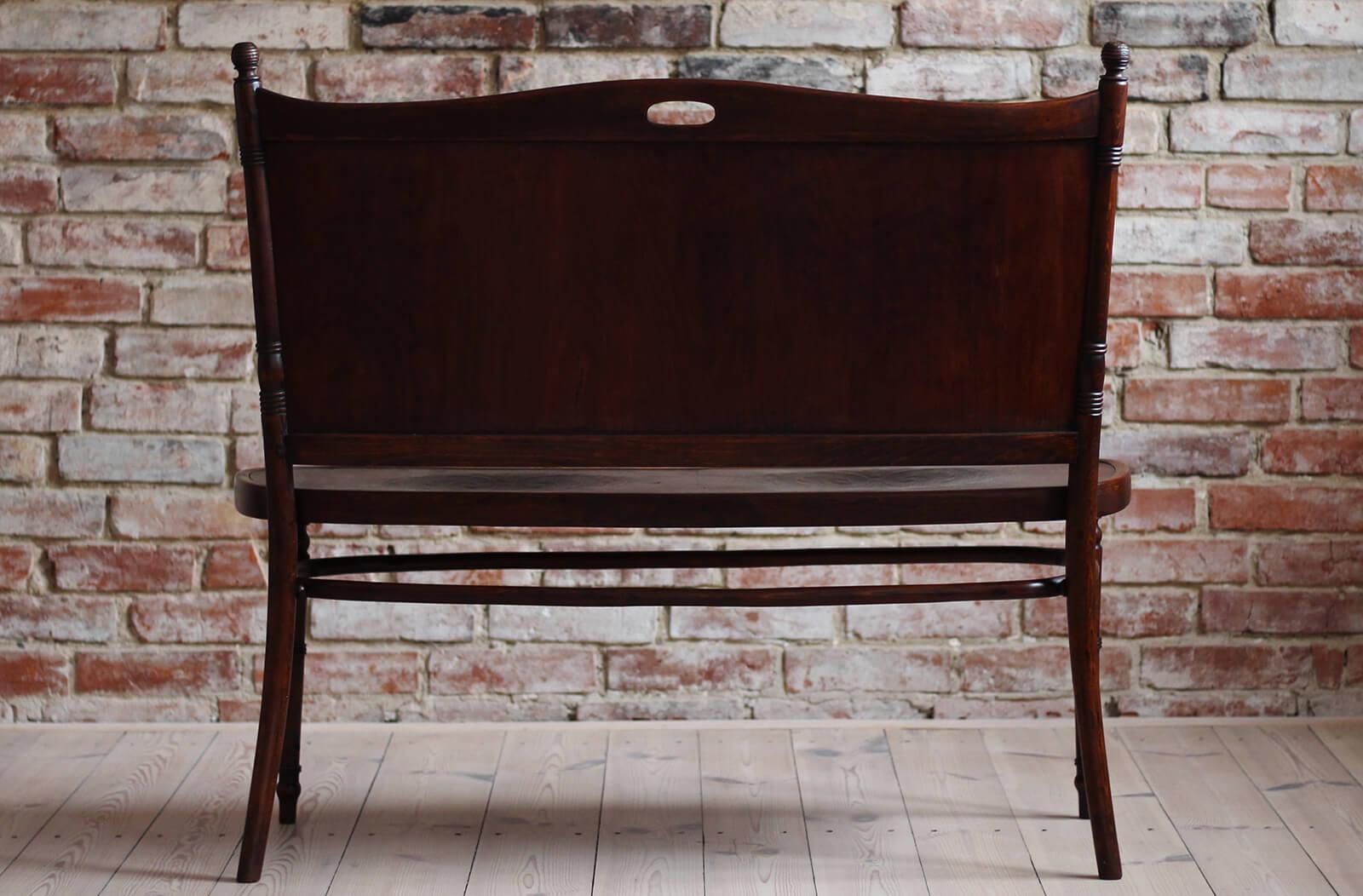 Antique Bentwood Bench Attributed to Jacob and Josef Kohn, Early 20th Century For Sale 2