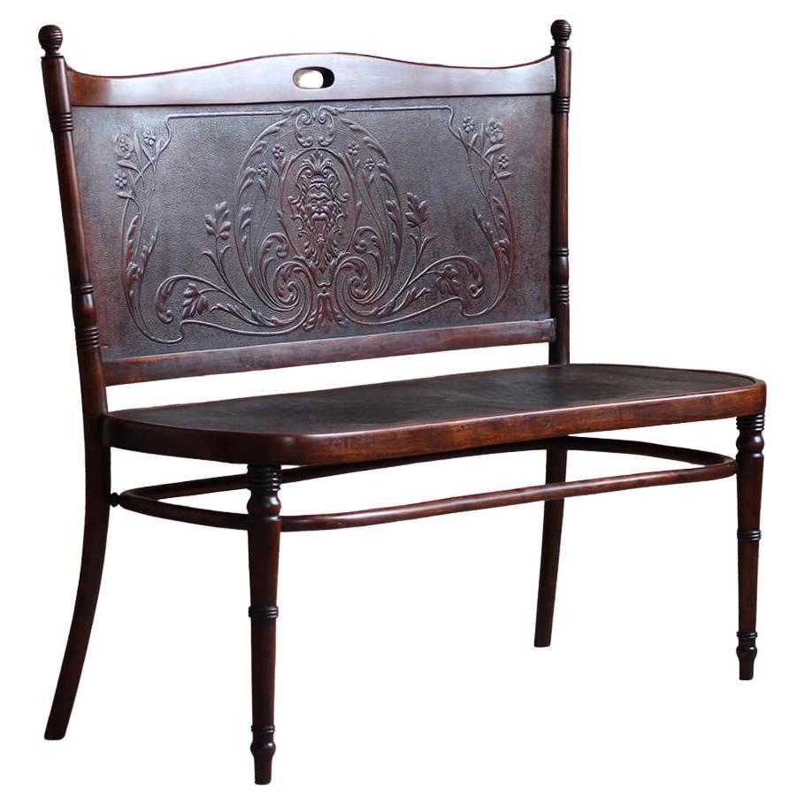 Antique Bentwood Bench Attributed to Jacob and Josef Kohn, Early 20th Century For Sale
