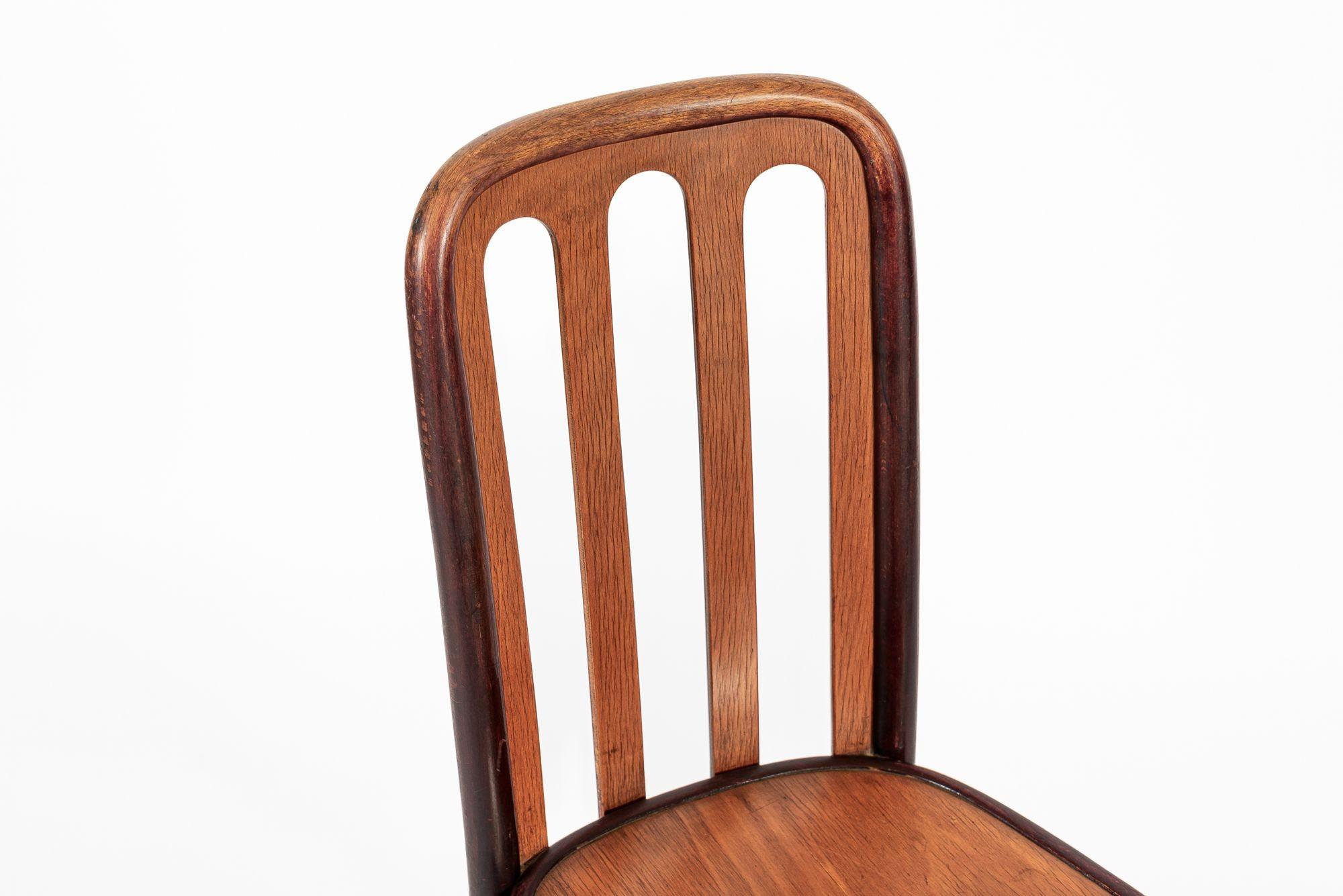 Antique Bentwood Bistro Cafe Chairs by Josef Hoffman for Thonet For Sale 6