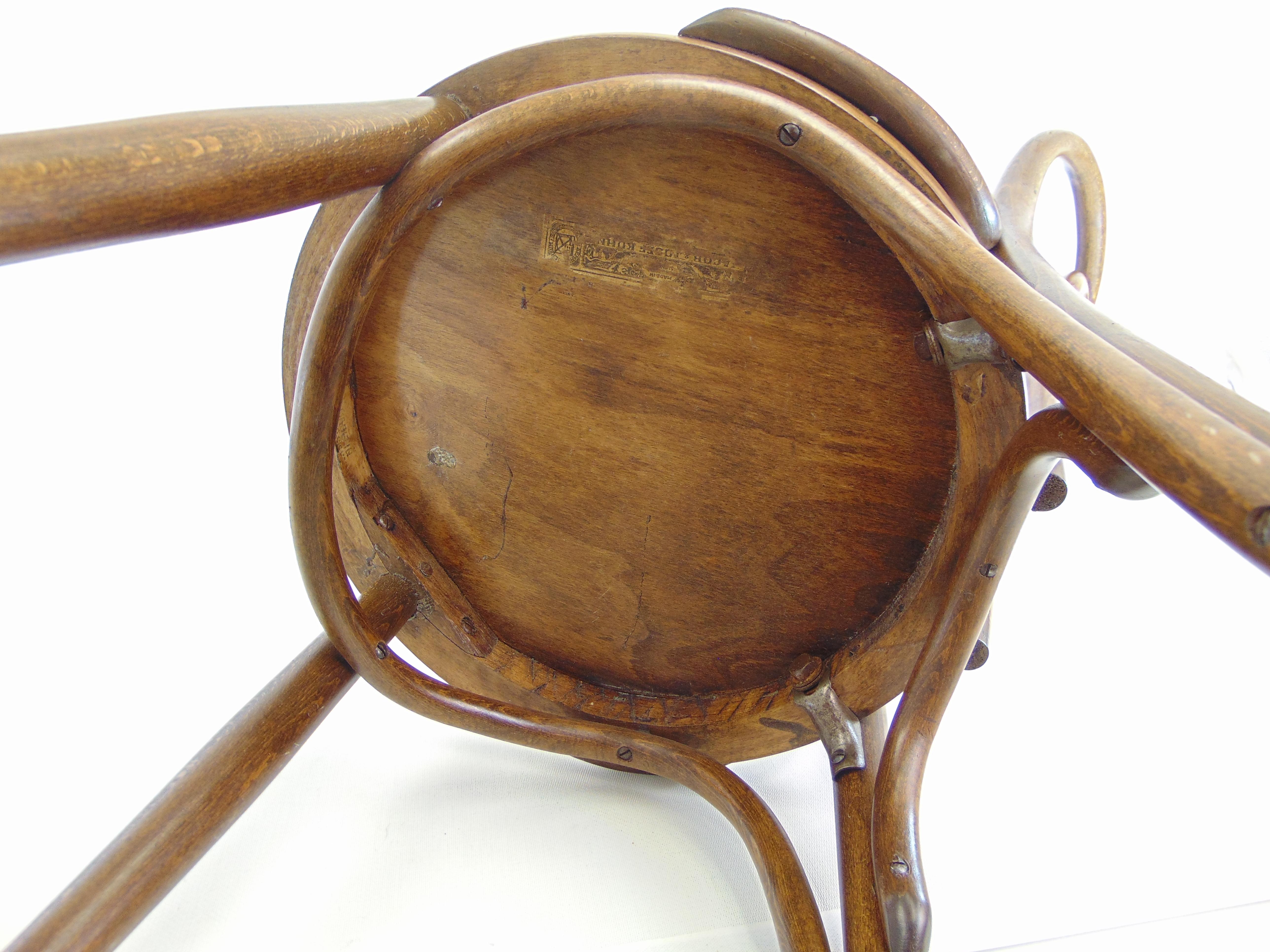 Antique Bentwood Chair by Jacob & Josef Kohn Made in Czechoslovakia 5