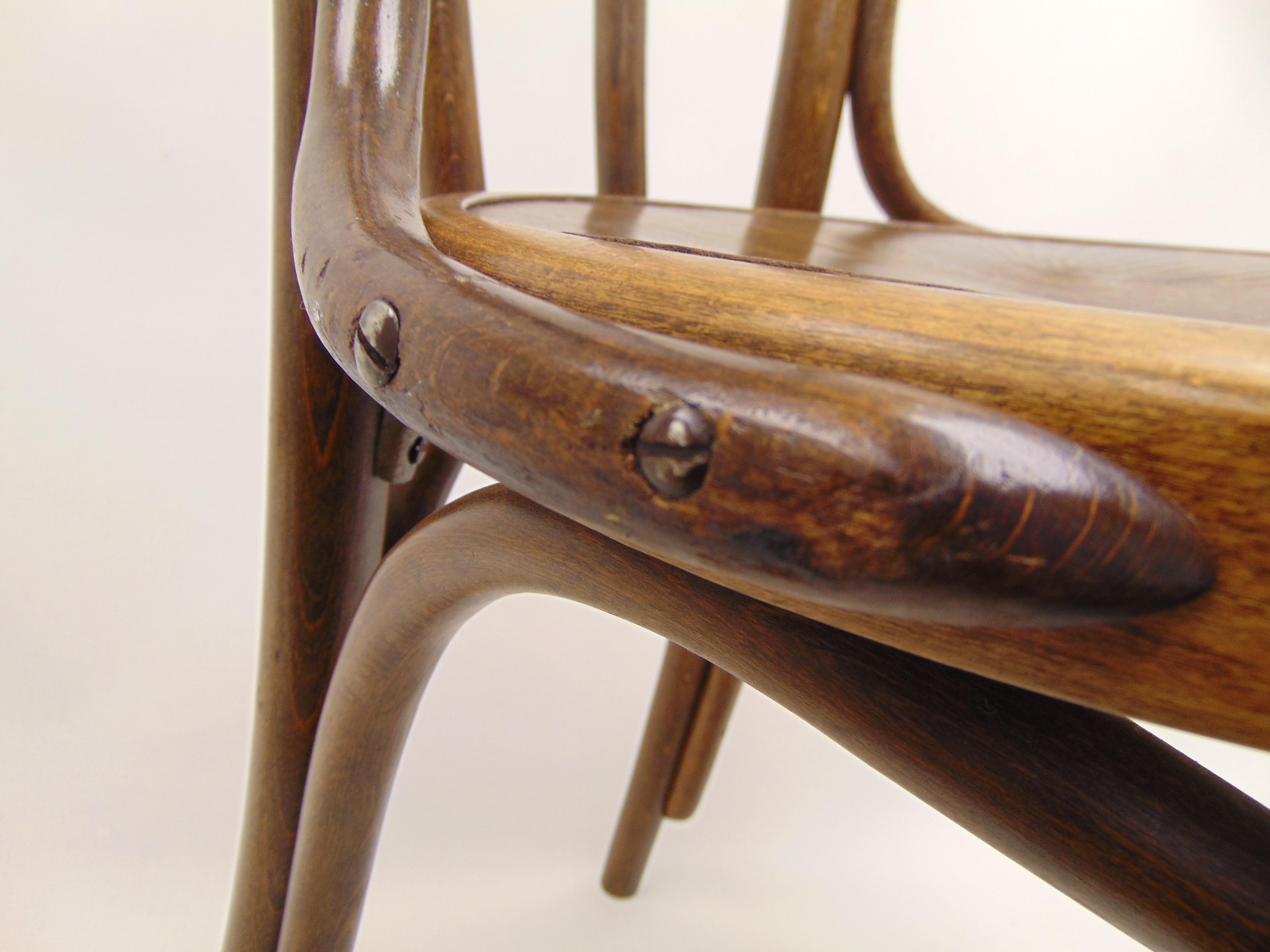 European Antique Bentwood Chair by Jacob & Josef Kohn Made in Czechoslovakia
