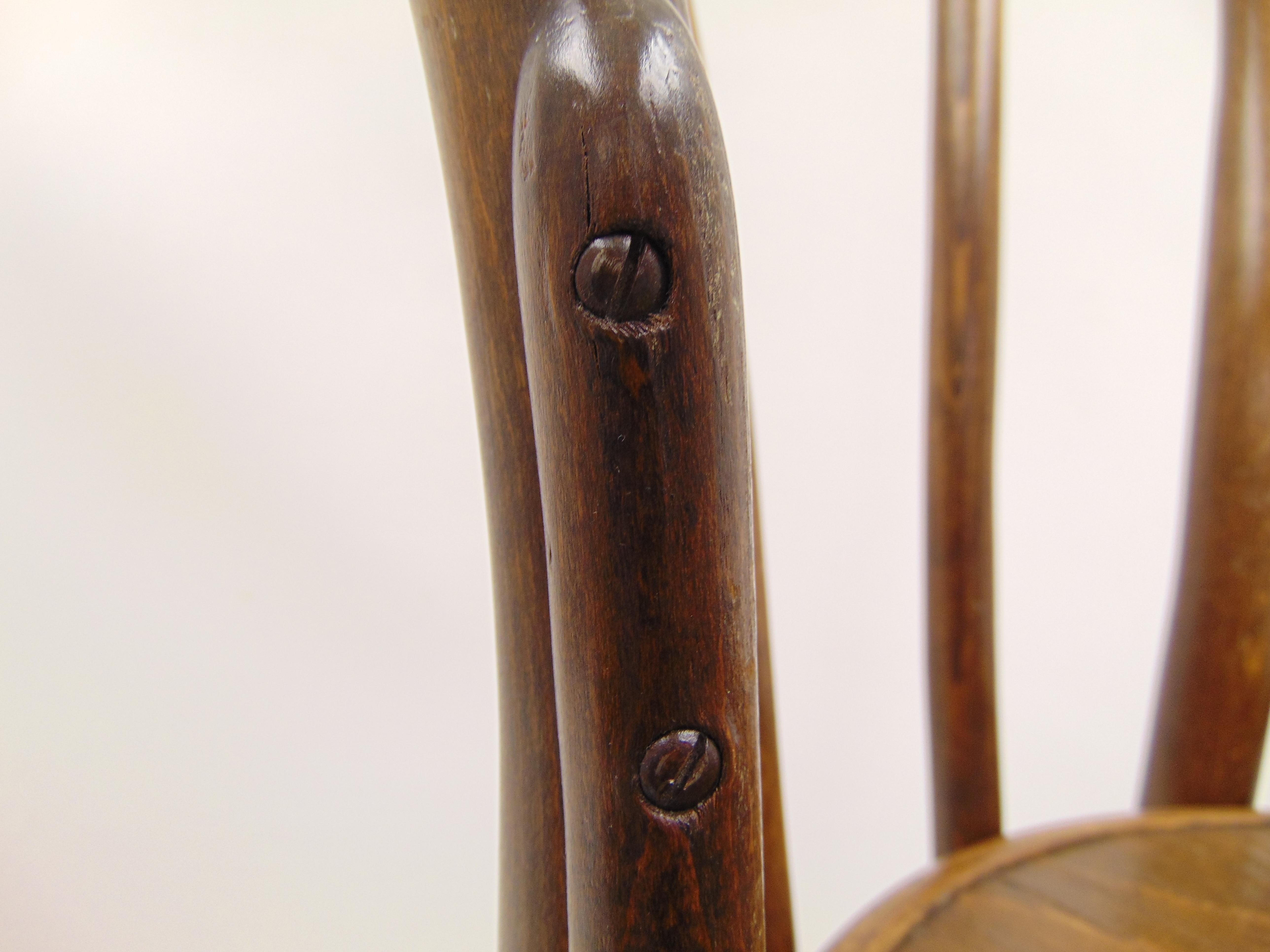 Antique Bentwood Chair by Jacob & Josef Kohn Made in Czechoslovakia In Good Condition In Tulsa, OK