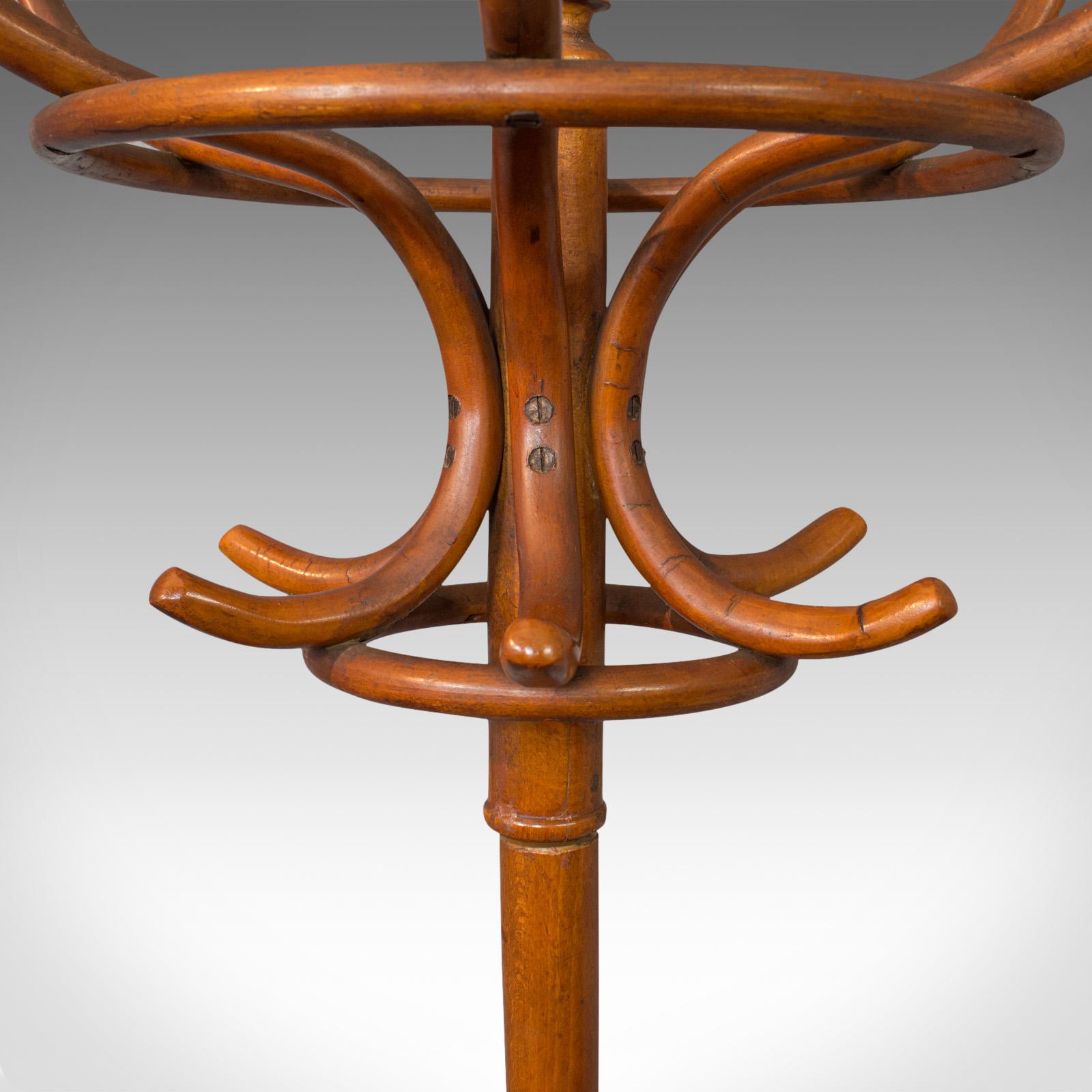 20th Century Antique Bentwood Coat Rack, Hall Stand, English, Beech, Umbrella, Edwardian