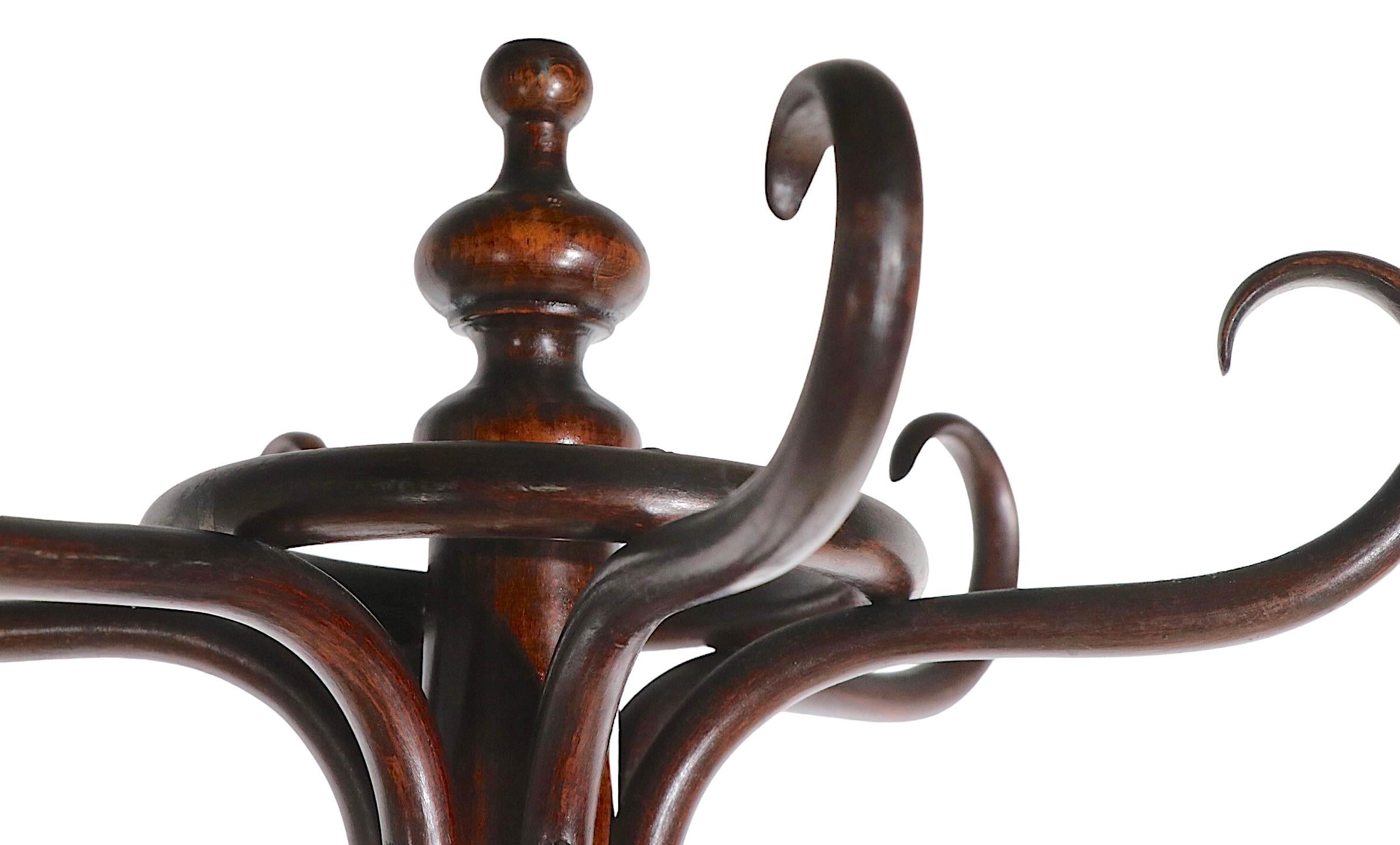 Antique Bentwood Coat Rack Stand by Thonet 1