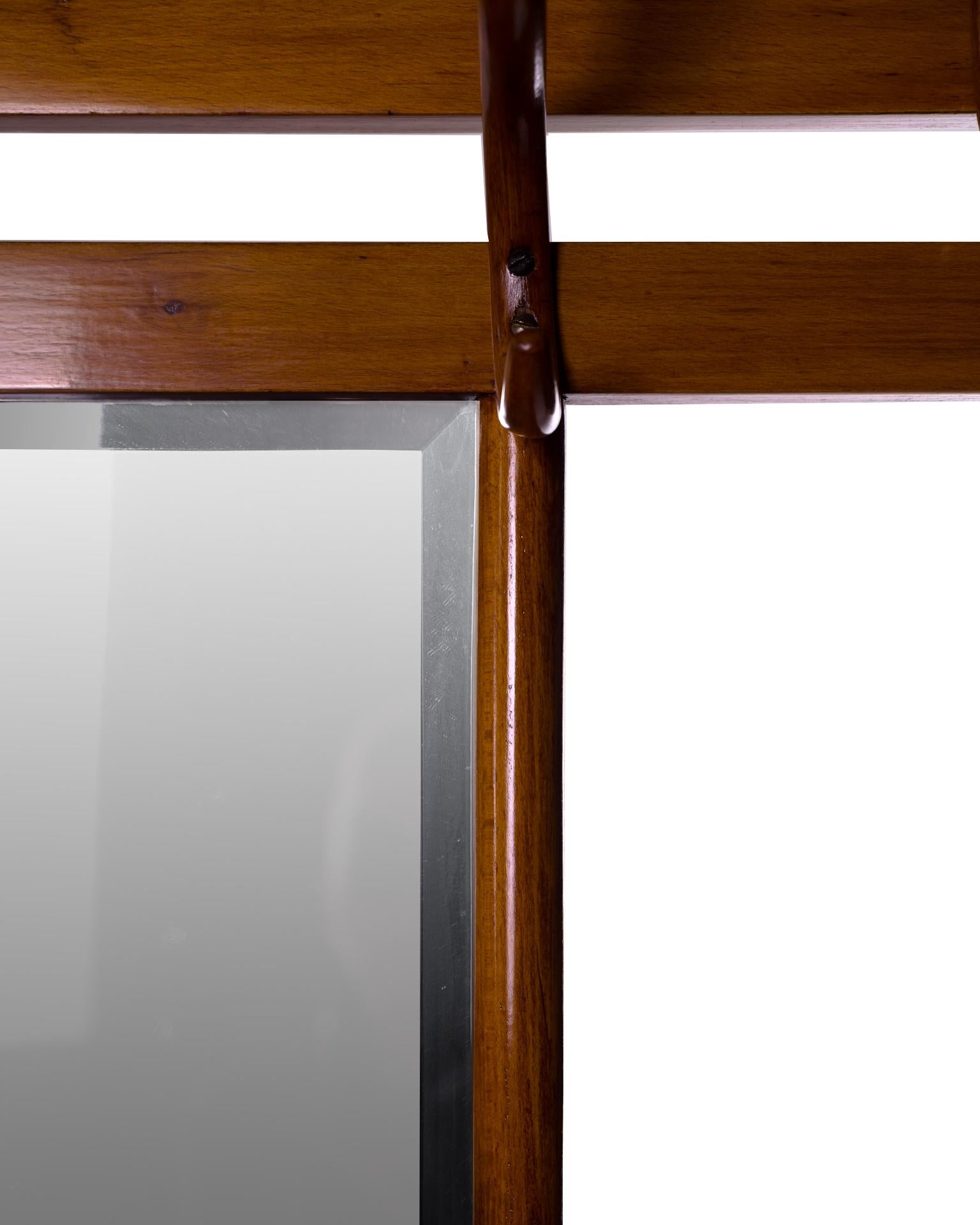 20th Century Antique Bentwood Coat Rack with Mirror by Michael Thonet For Sale