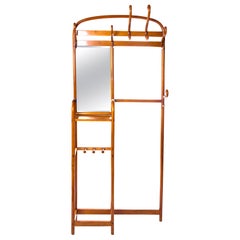 Antique Bentwood Coat Rack with Mirror by Michael Thonet
