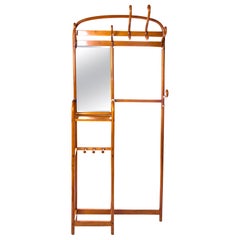 Antique Bentwood Coat Rack with Mirror by Michael Thonet