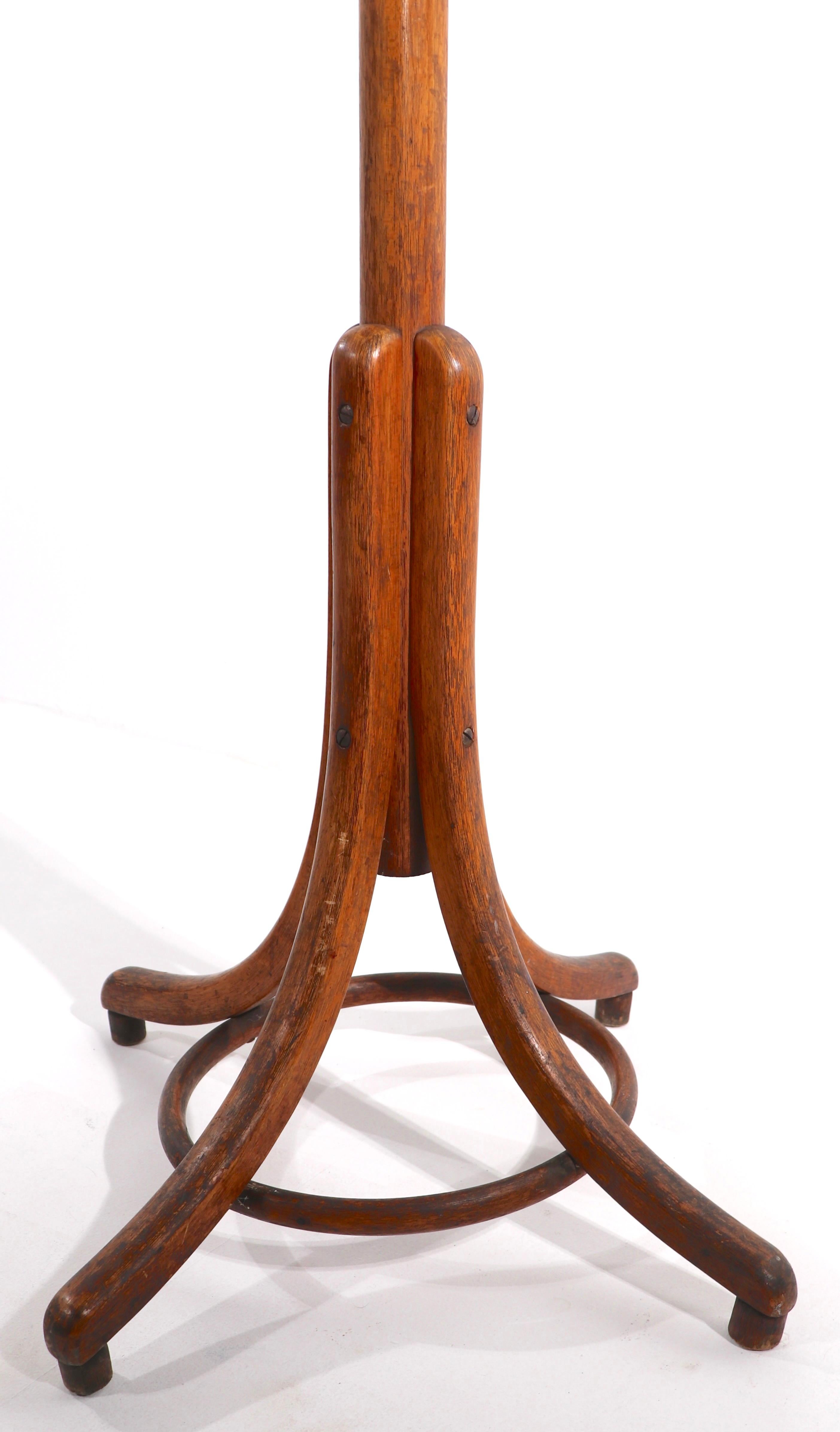 Vienna Secession Antique Bentwood Coat Tree Stand Att. to Thonet