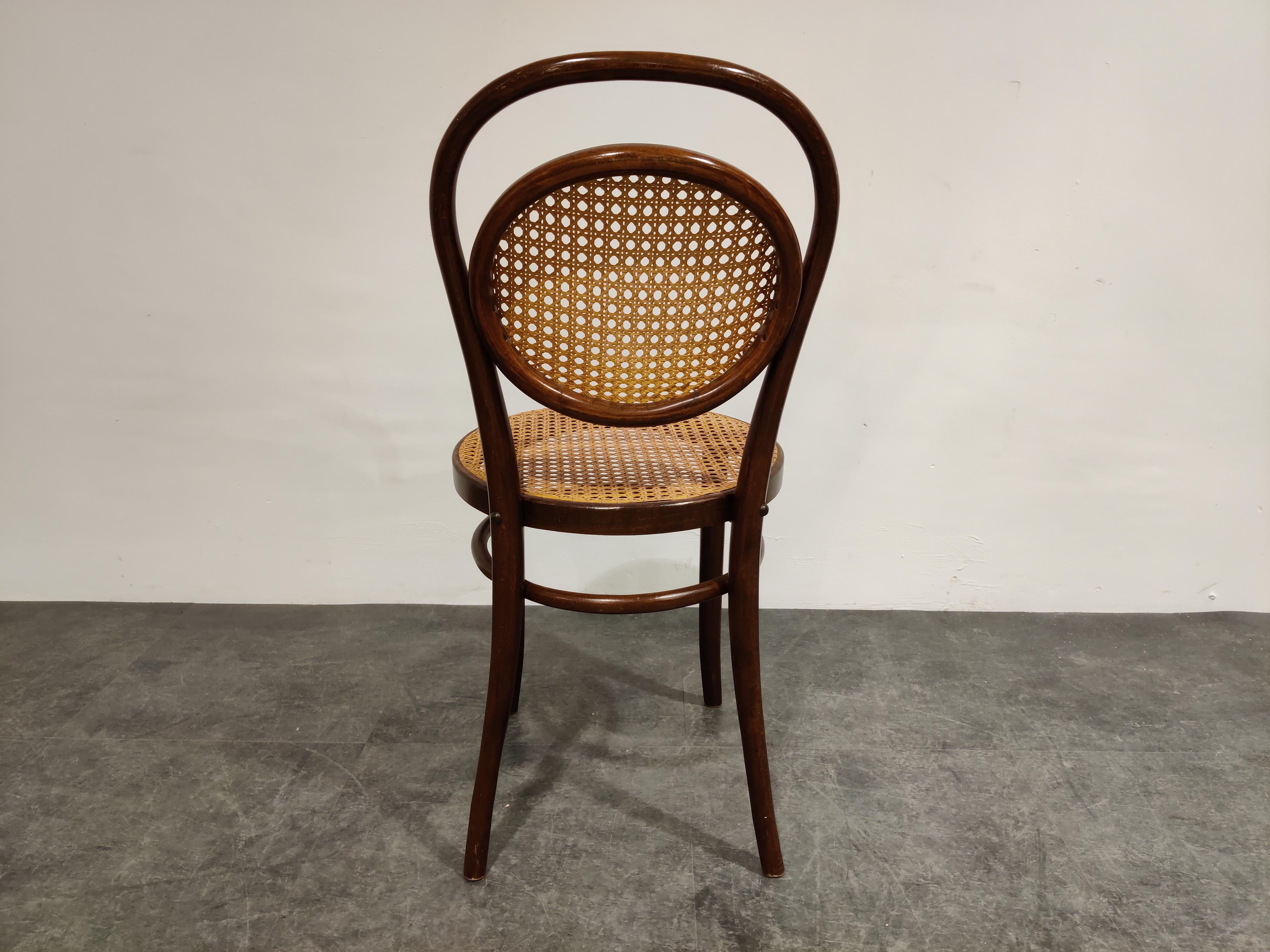 Art Nouveau Antique Bentwood Dining Chair or Bistro Chair, 1950s