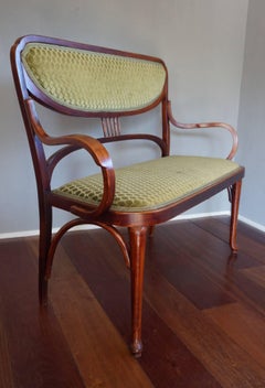 Antique Bentwood Thonet Settee / Bench Great Condition & Beautifully Upholstered